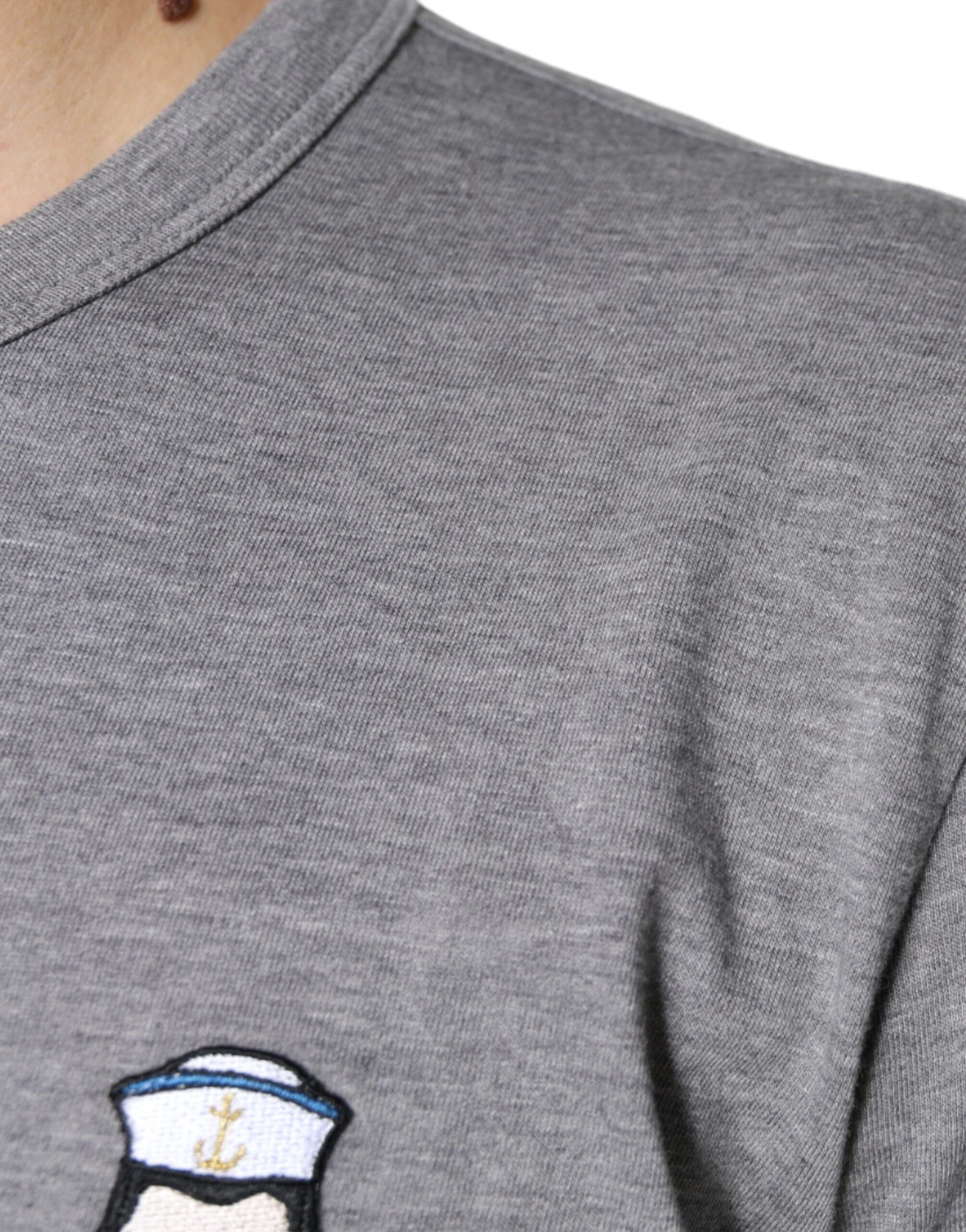 T-shirt à manches courtes en coton gris #DGFamily