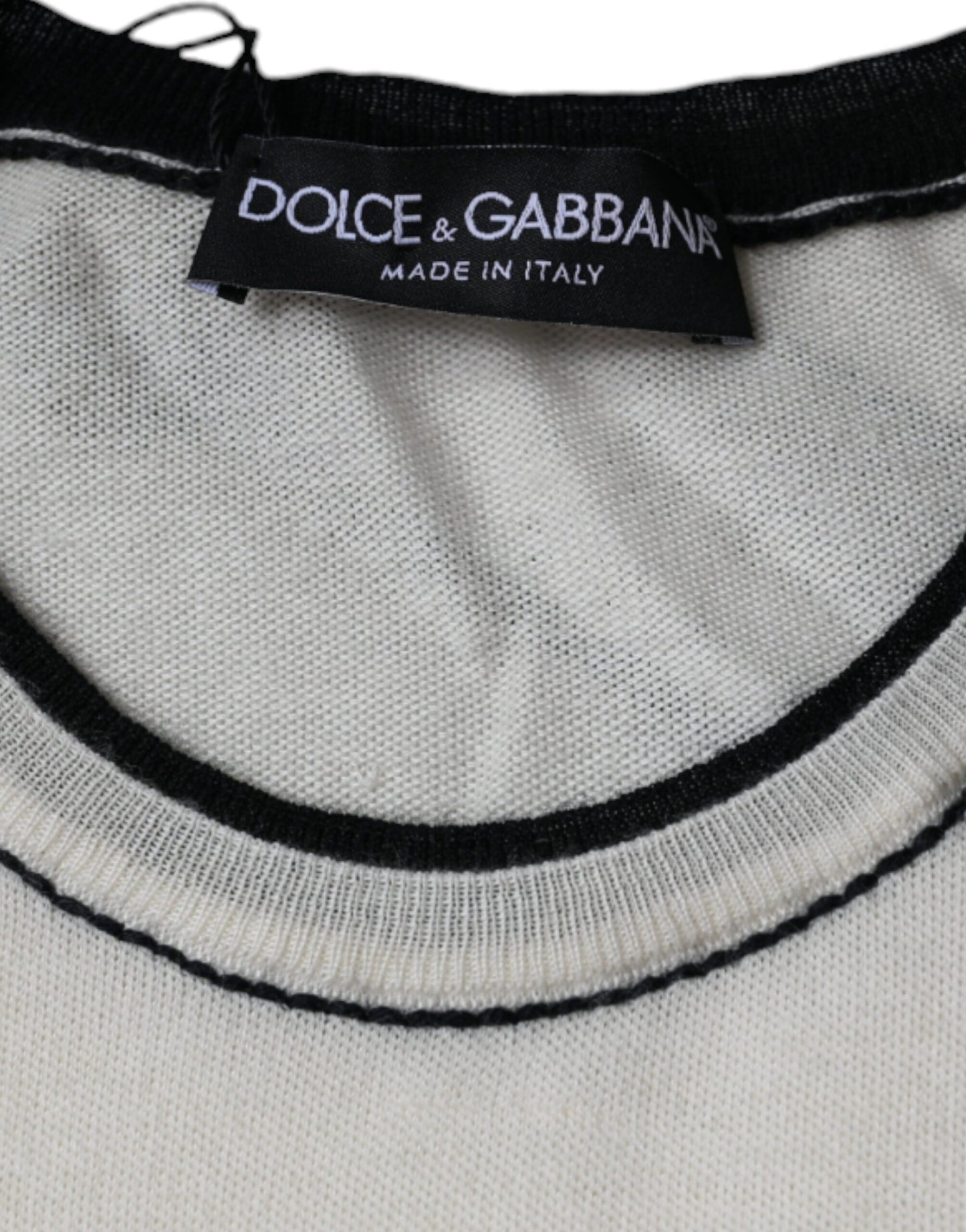 T-shirt à manches courtes en cachemire blanc cassé