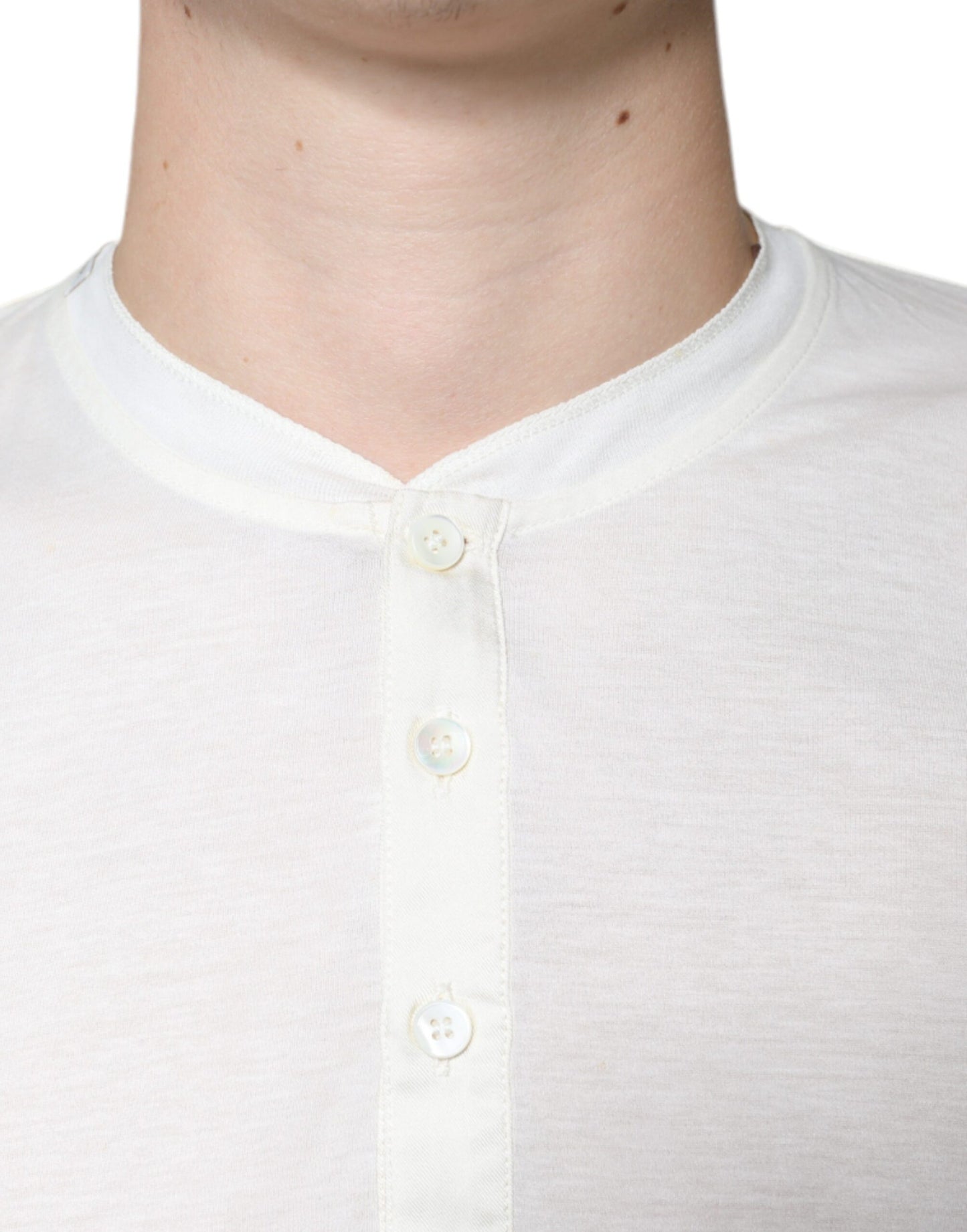 T-shirt à manches courtes en coton blanc cassé