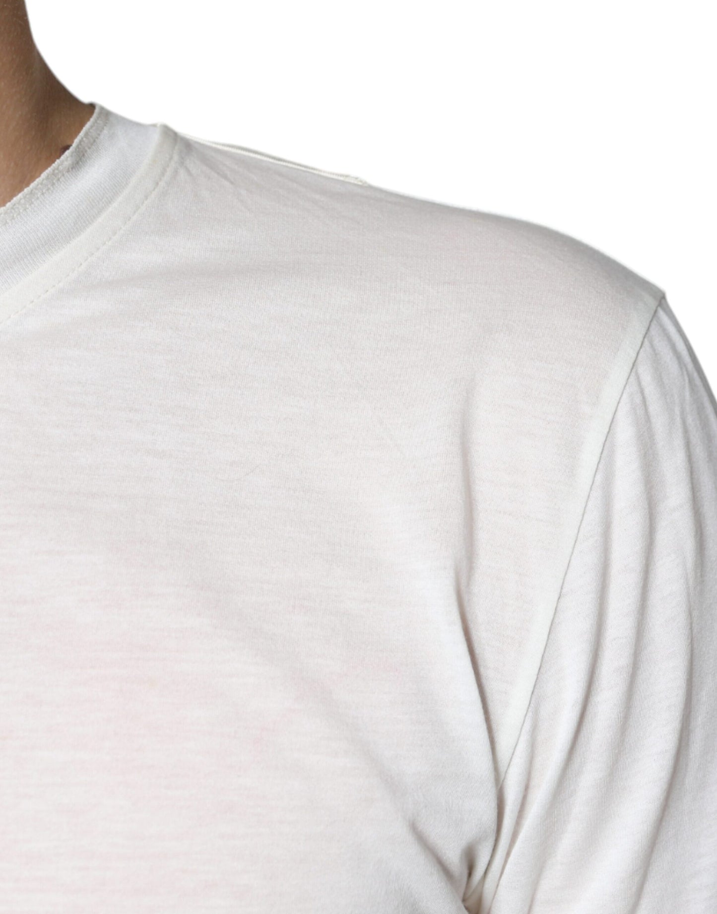 T-shirt à manches courtes en coton blanc cassé