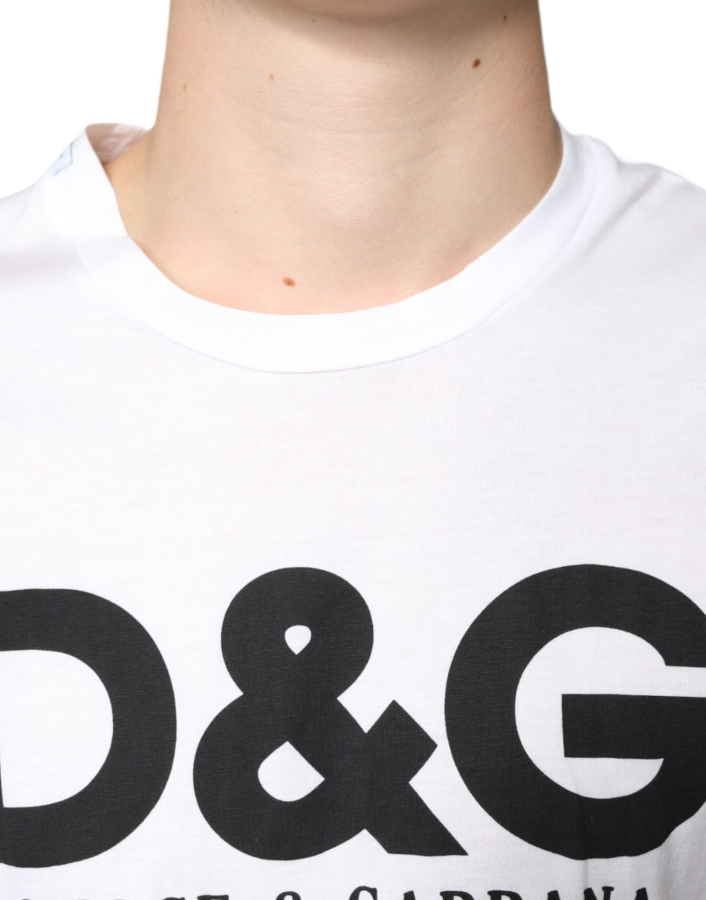 T-shirt décontracté en coton blanc avec logo DG imprimé