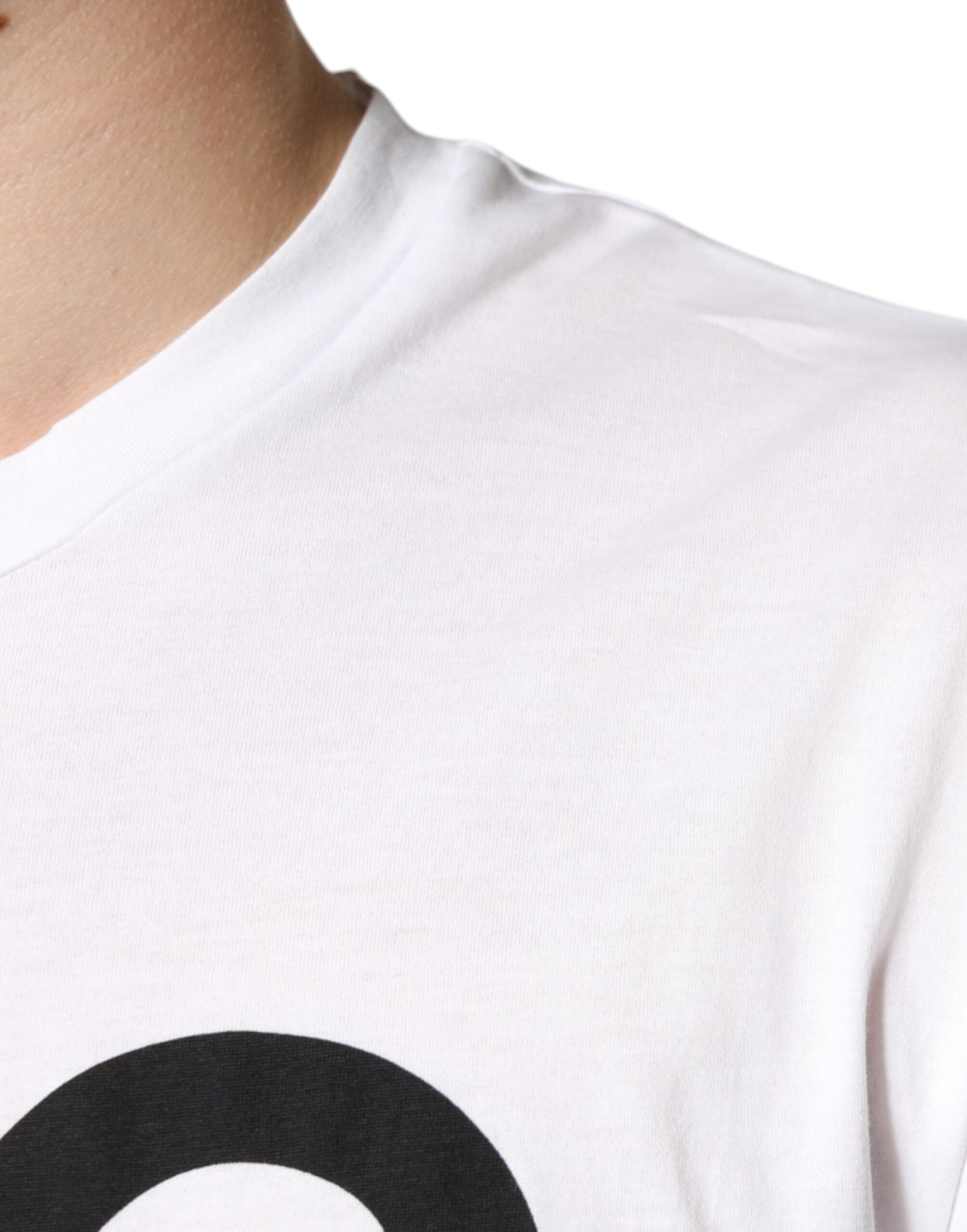 T-shirt décontracté en coton blanc avec logo DG imprimé