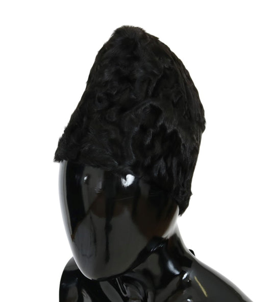 Gorro de piel de cordero Xiangao negro