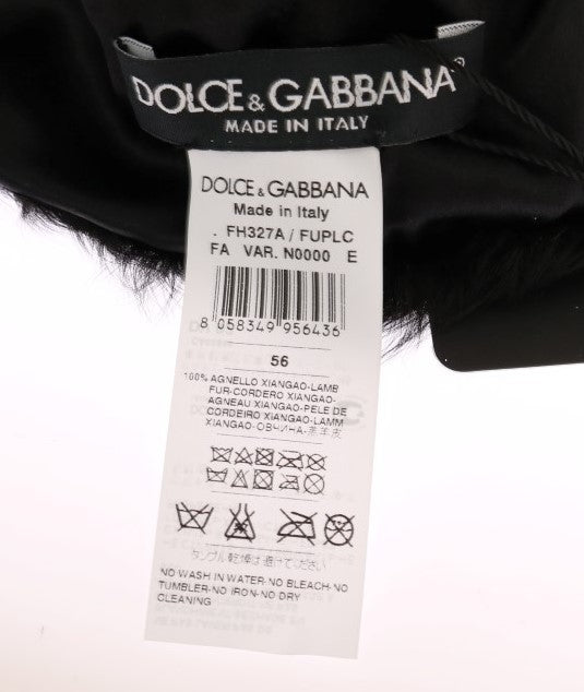 Gorro de piel de cordero Xiangao negro