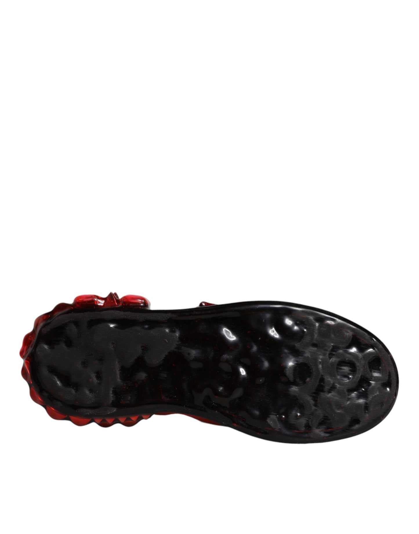 Zapatillas Portofino de piel con cristales blancos y rojos