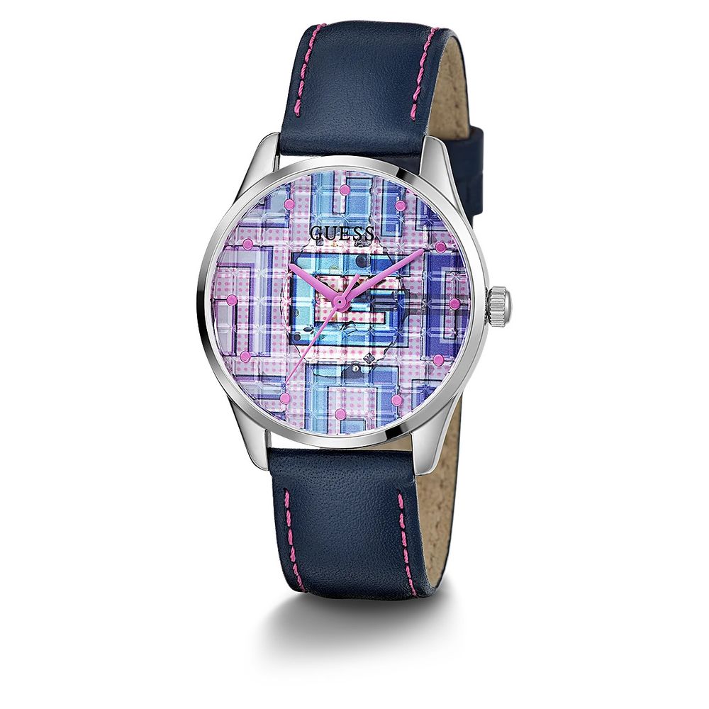 Montre en cuir bleu
