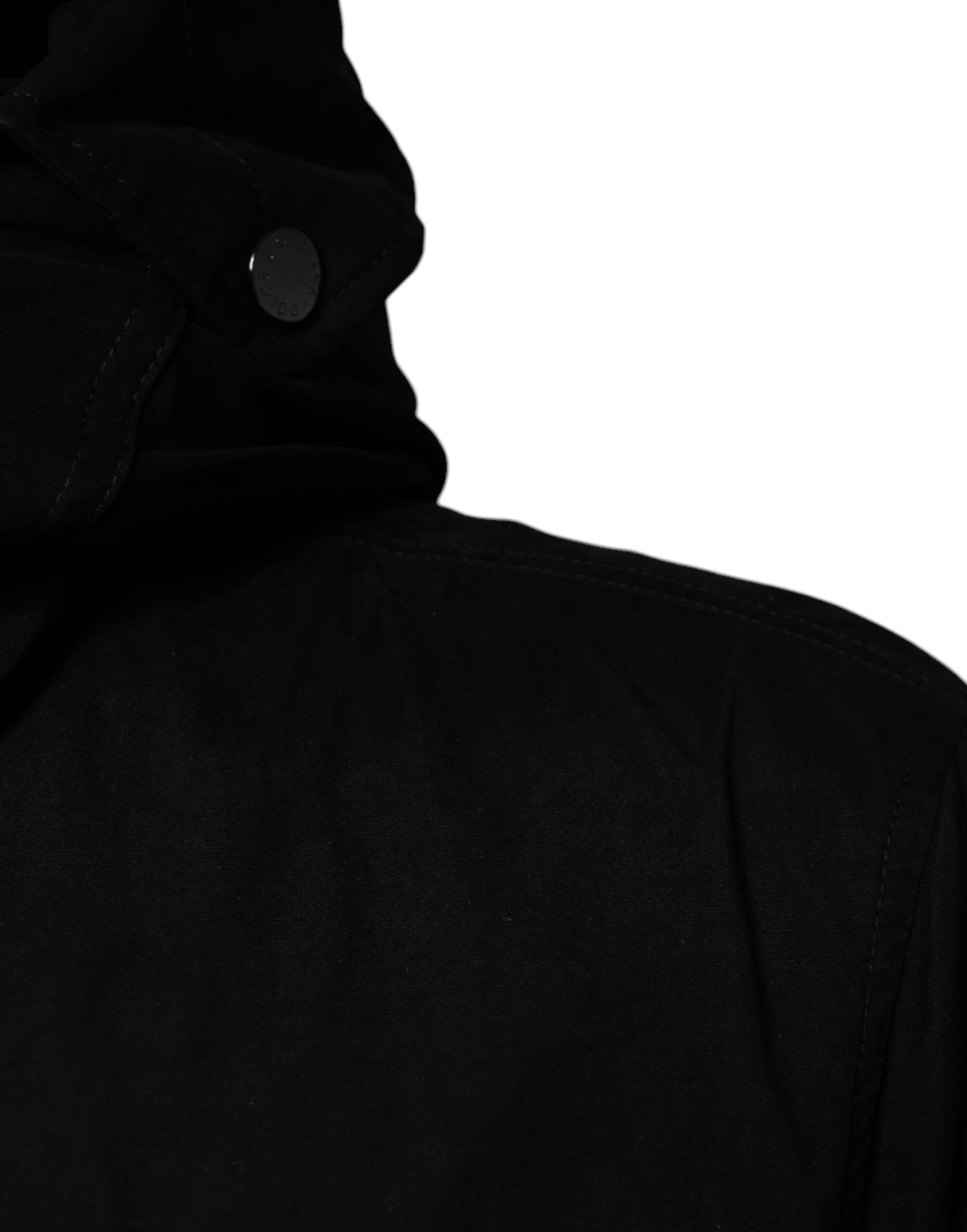 Parka noire à capuche en coton, trench-coat