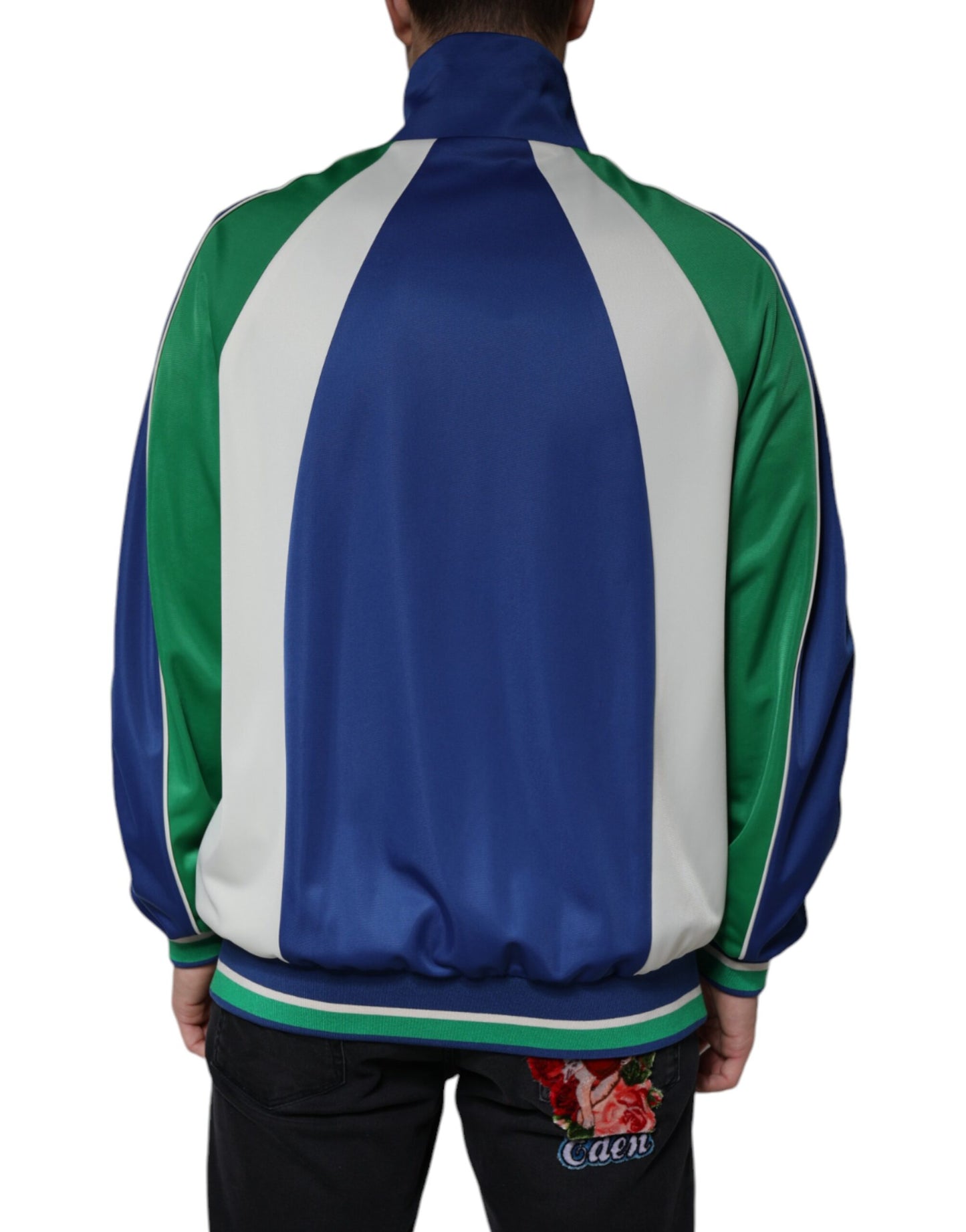 Blouson aviateur zippé en polyester multicolore