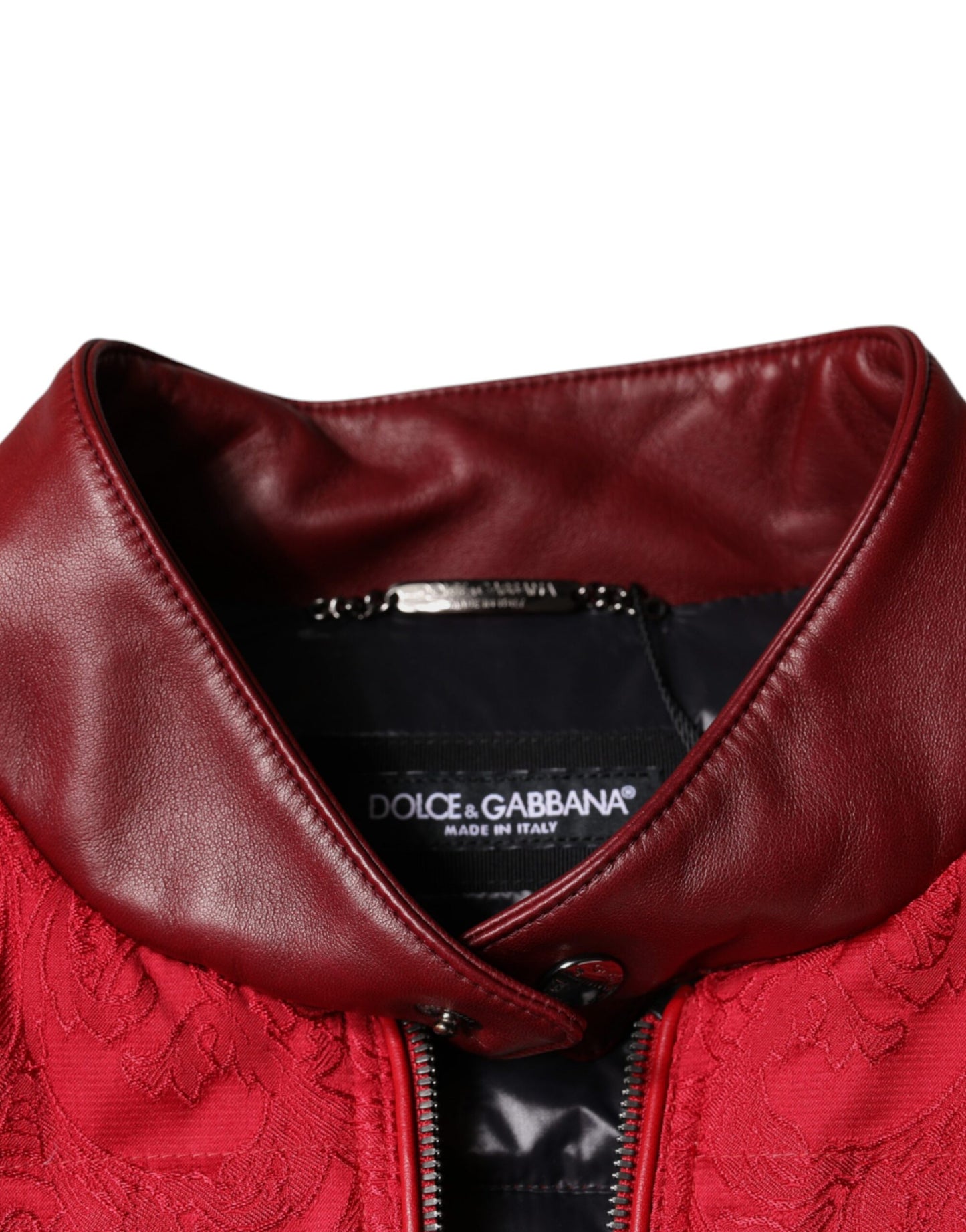 Veste bomber matelassée rouge avec logo couronne dorée