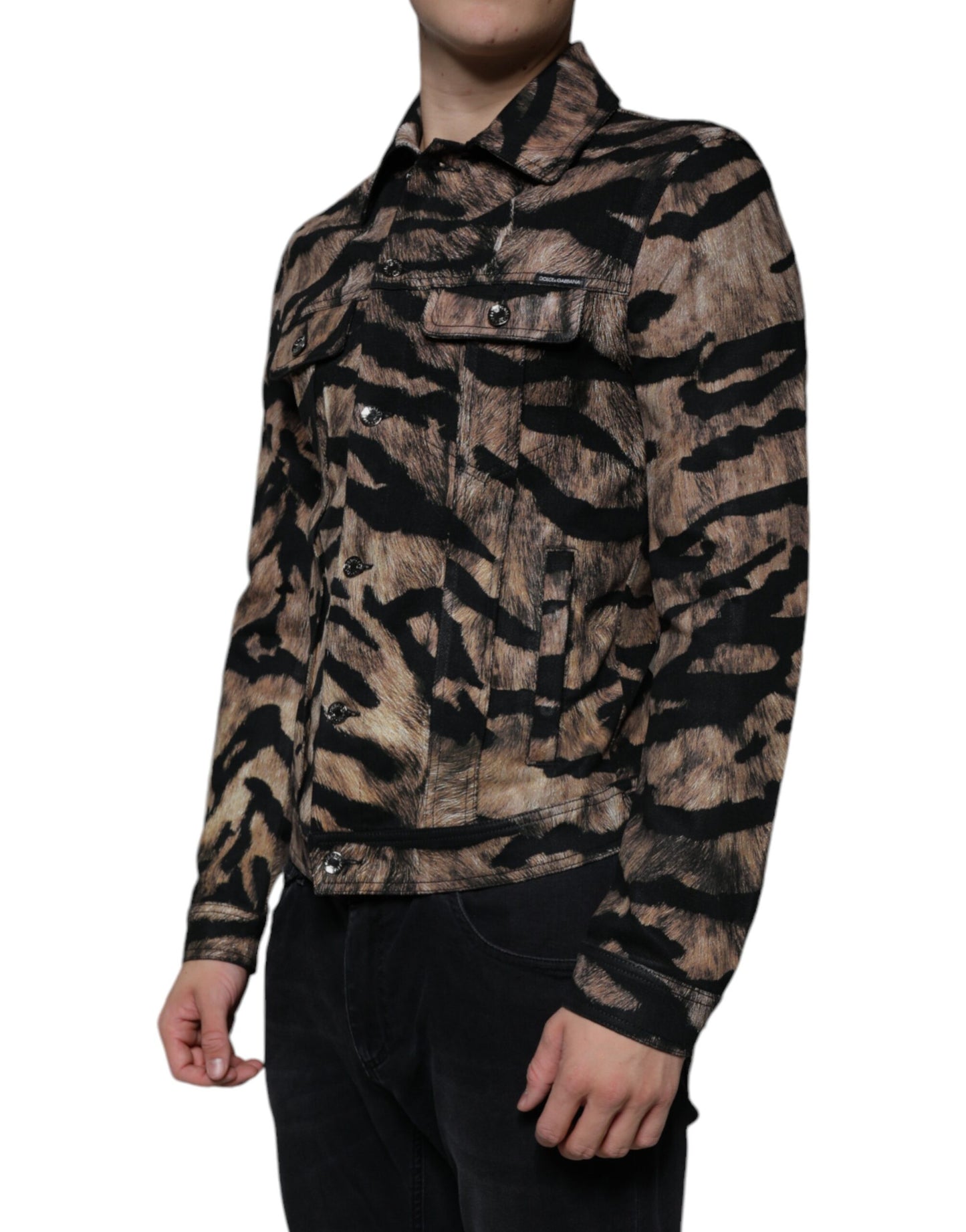Veste à col boutonné Brown Tiger