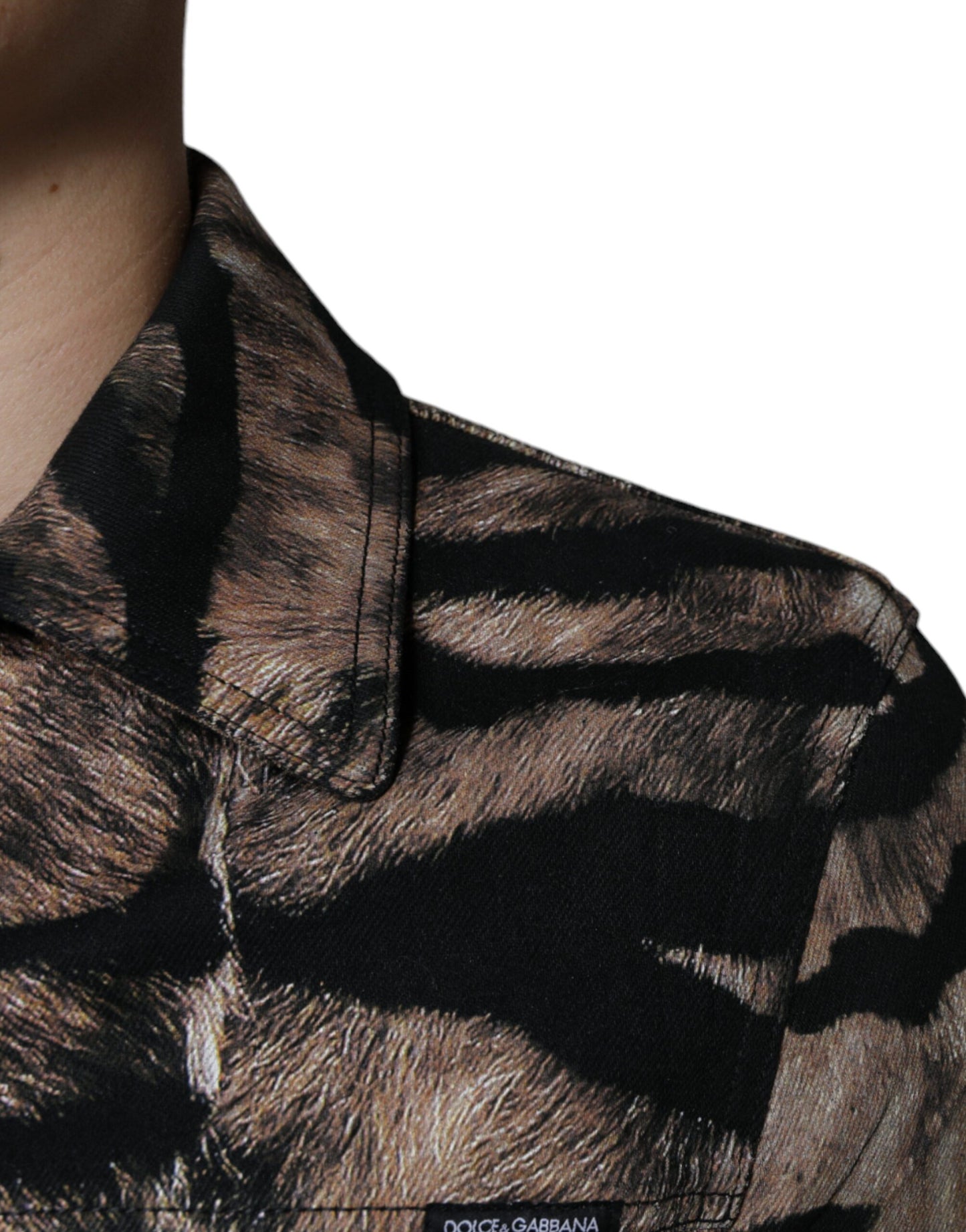 Veste à col boutonné Brown Tiger
