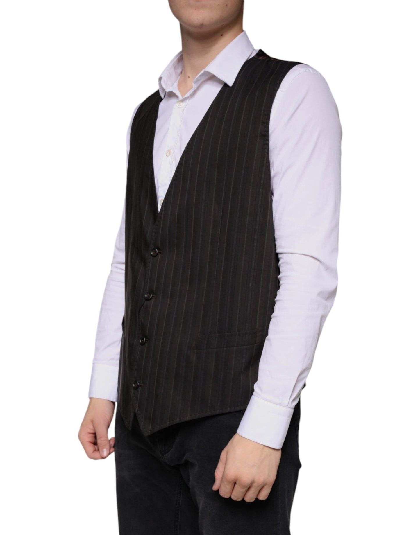 Gilet en coton noir, robe formelle