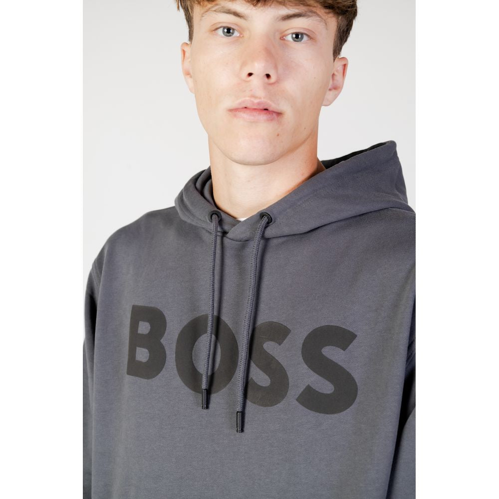 Sudadera con capucha de algodón gris