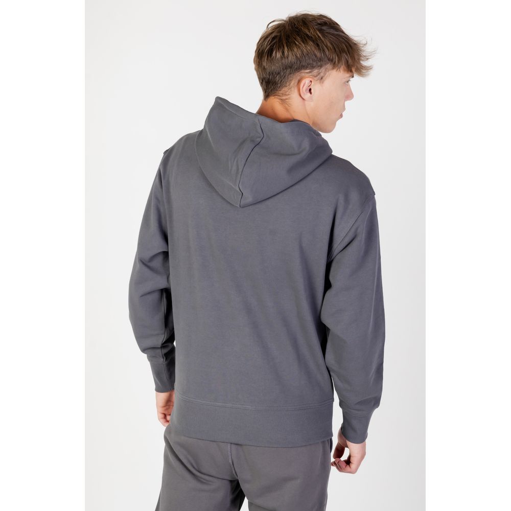 Sweat à capuche en coton gris