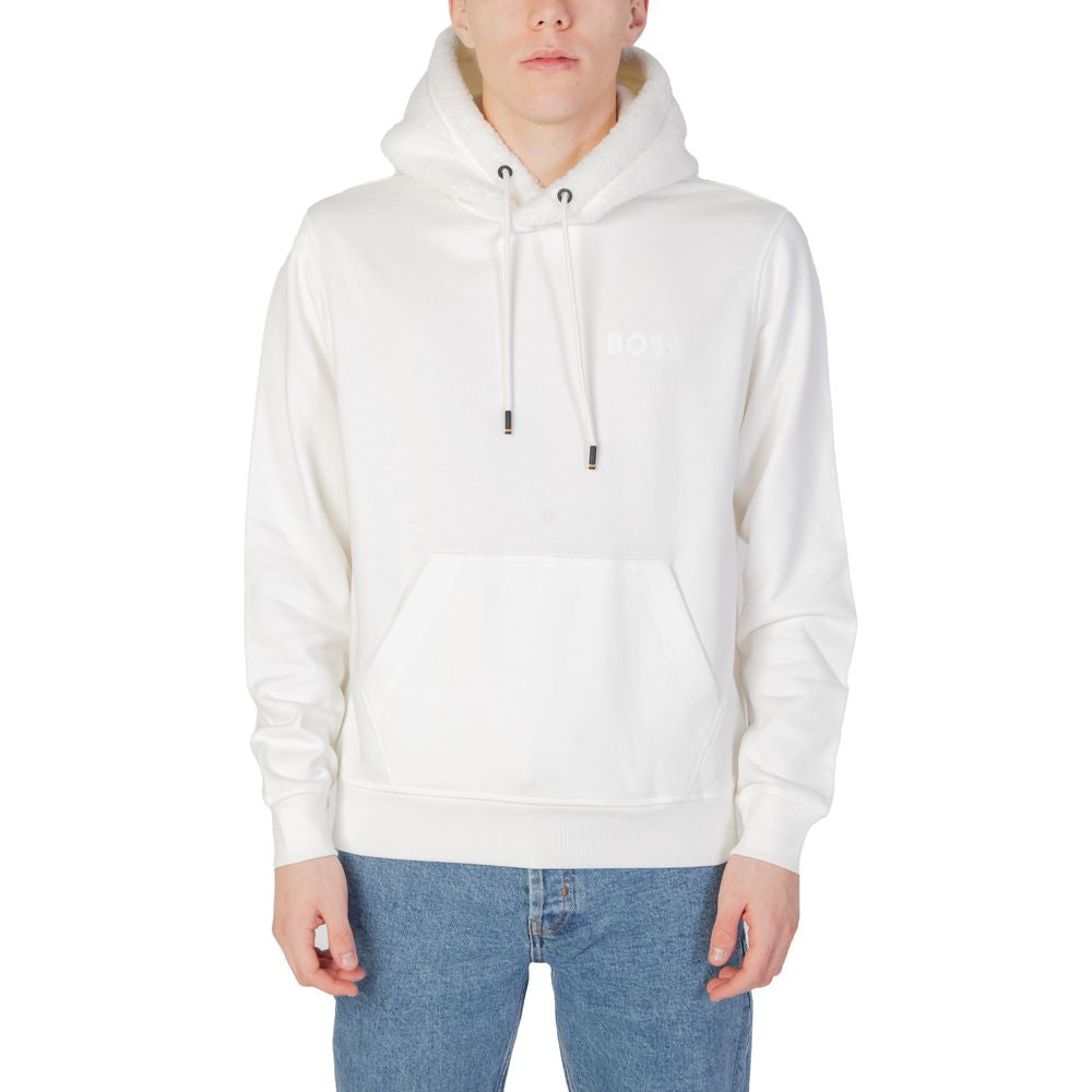 Sweat à capuche en coton crème