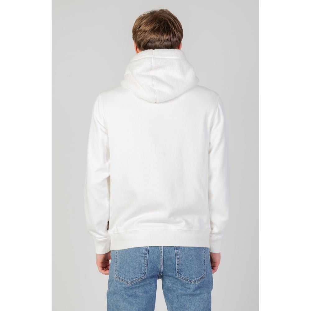 Sudadera con capucha de algodón color crema