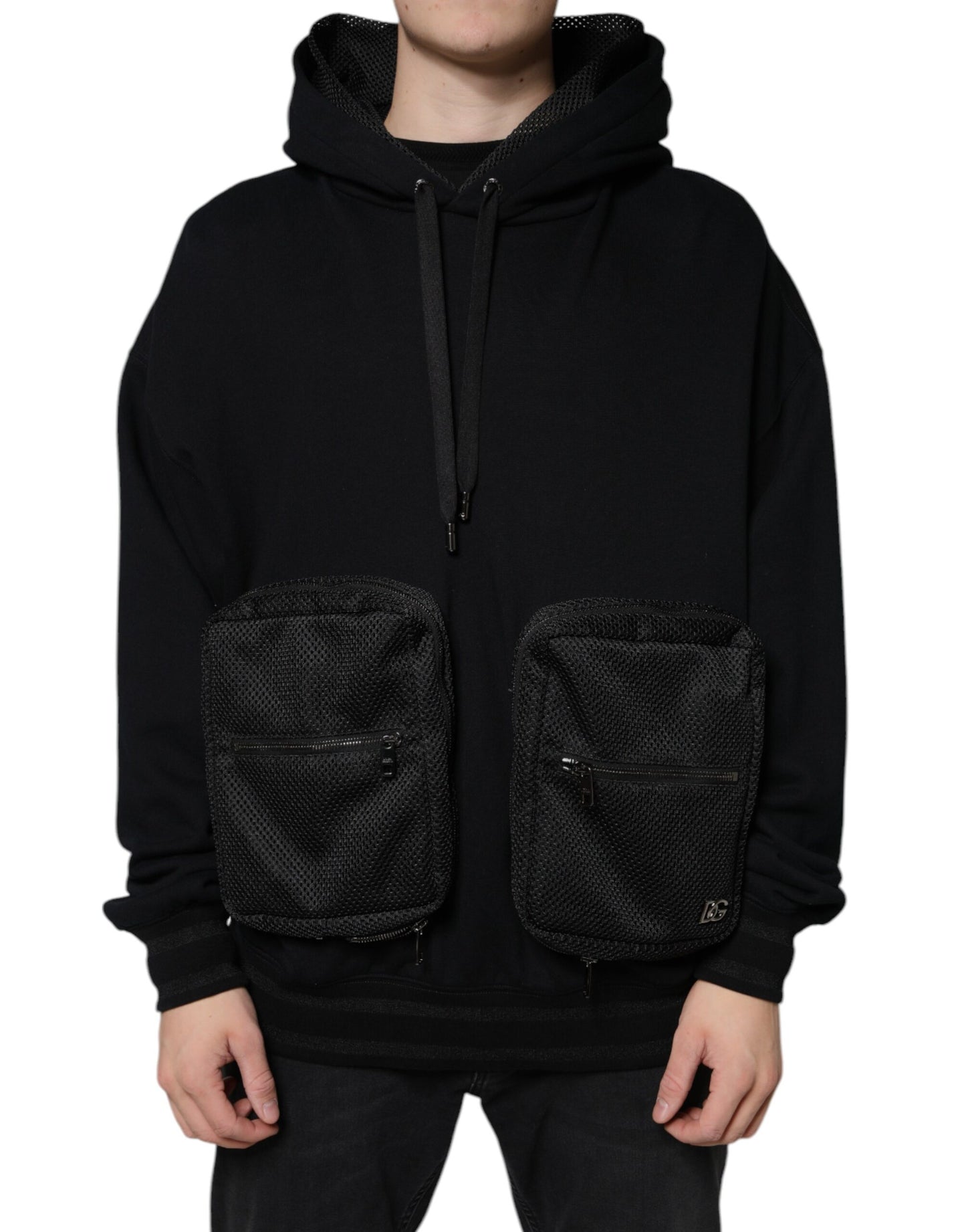 Sudadera con capucha negra para hombre