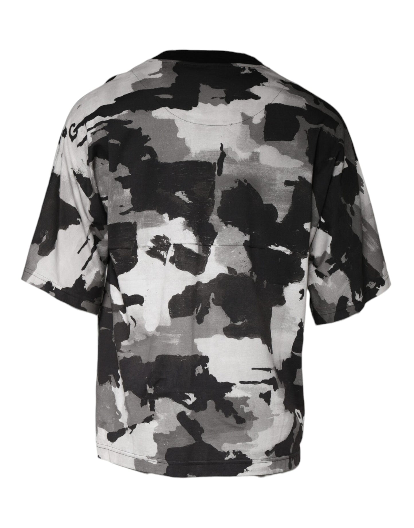 T-shirt ras du cou en coton camouflage multicolore