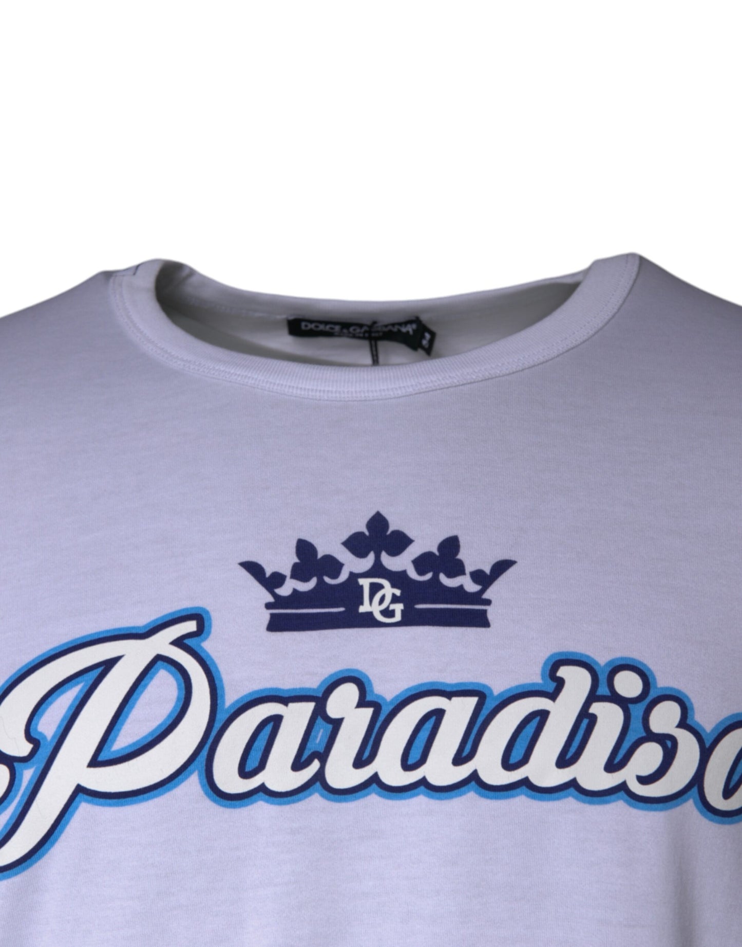 T-shirt blanc à manches courtes en coton Paradiso
