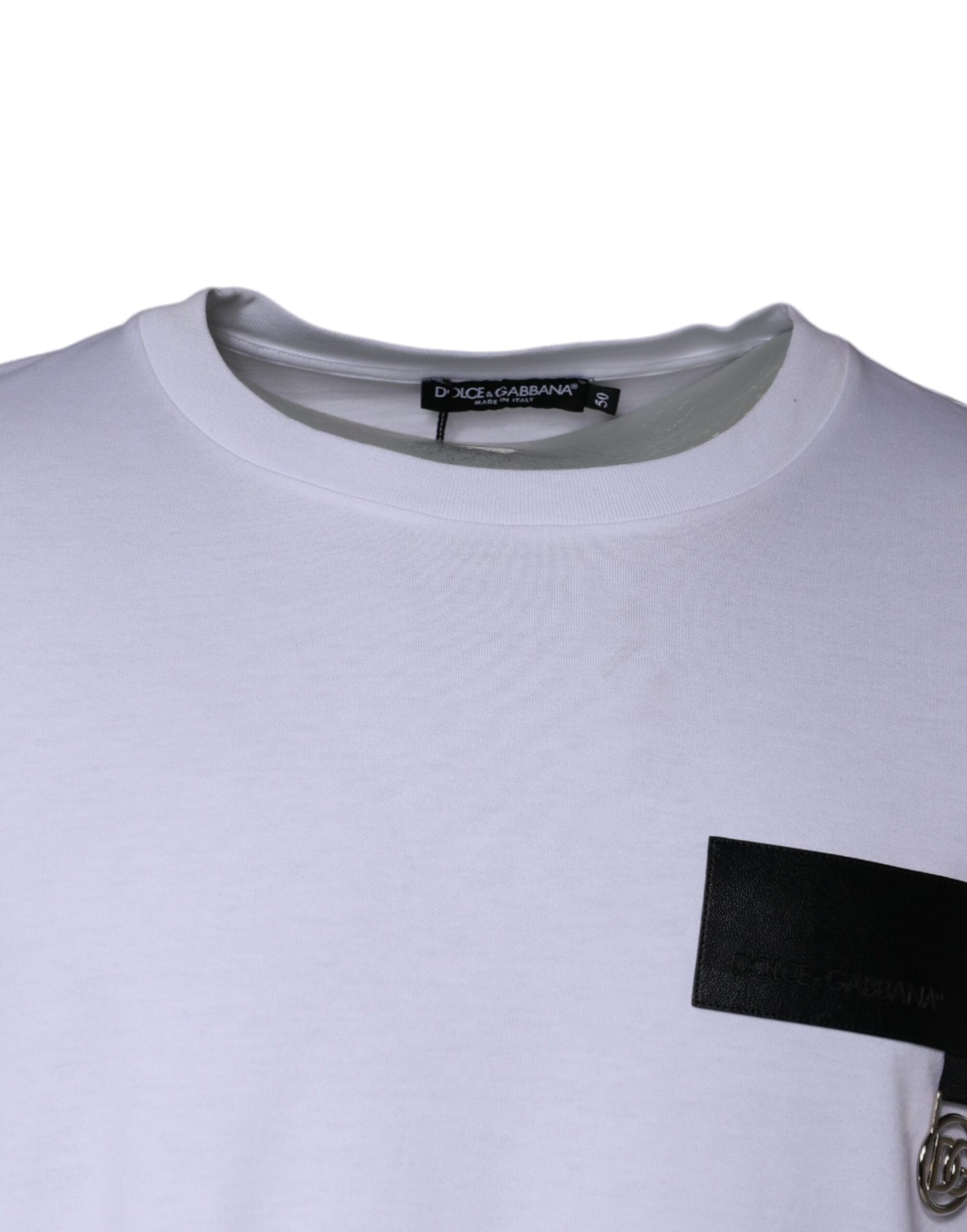 T-shirt ras du cou en coton avec logo blanc