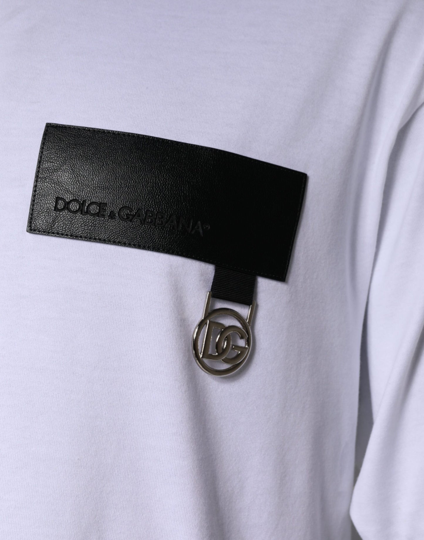 T-shirt ras du cou en coton avec logo blanc