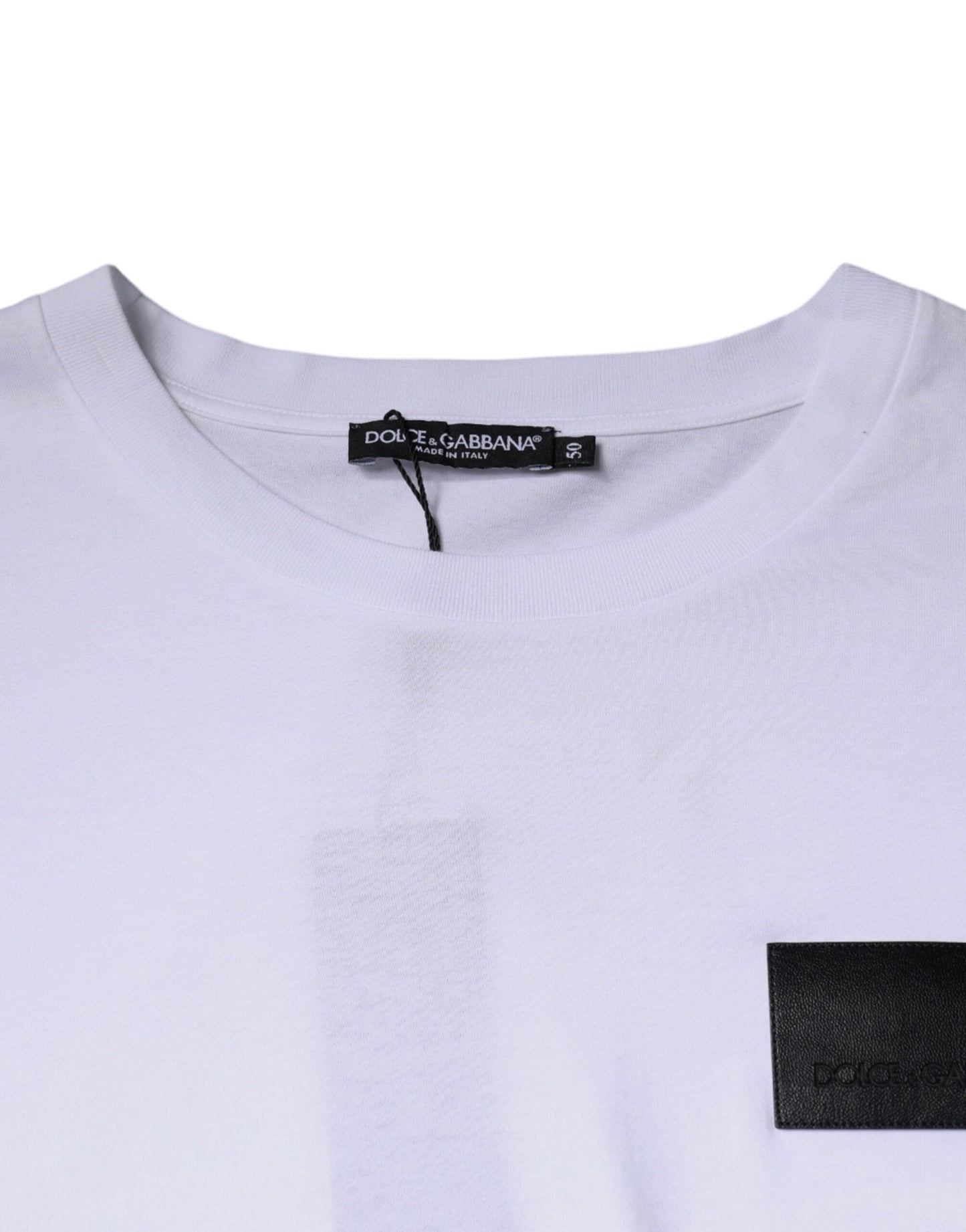 T-shirt ras du cou en coton avec logo blanc