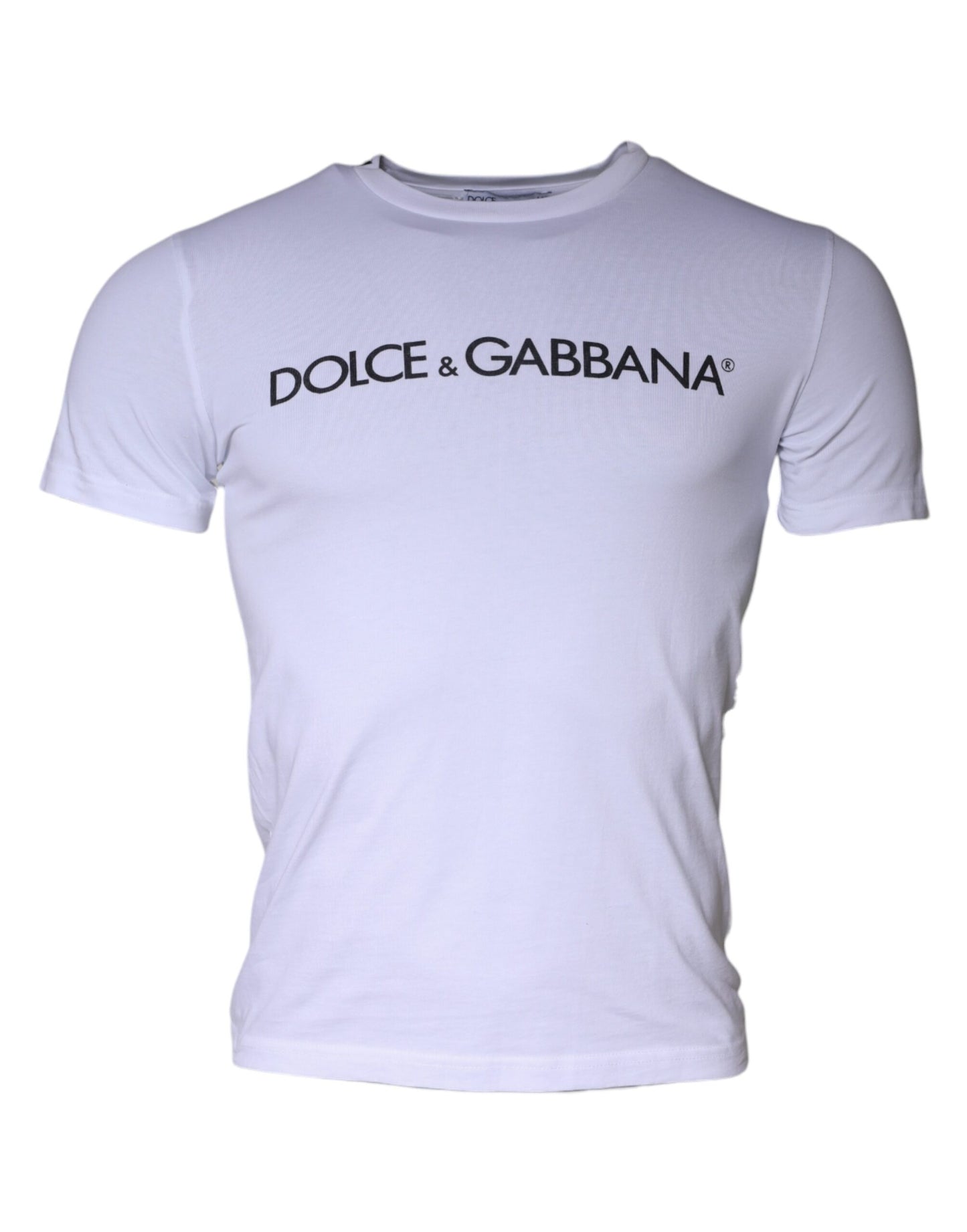 T-shirt col rond en coton blanc avec logo imprimé
