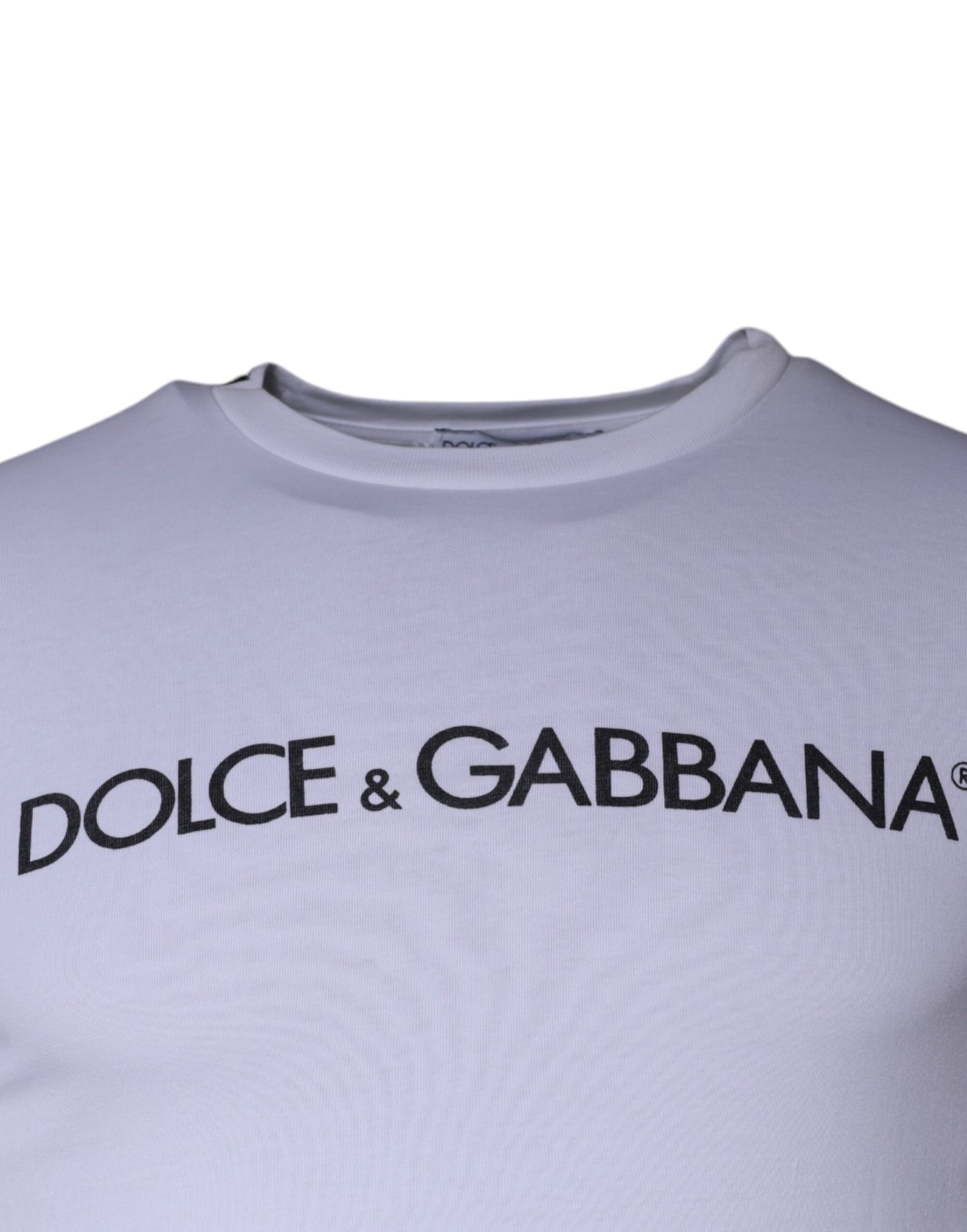 T-shirt col rond en coton blanc avec logo imprimé