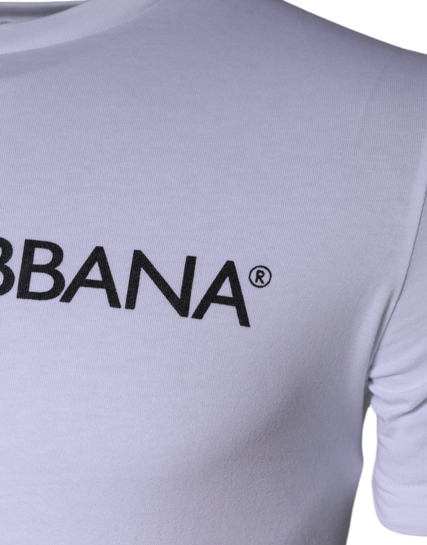 T-shirt col rond en coton blanc avec logo imprimé