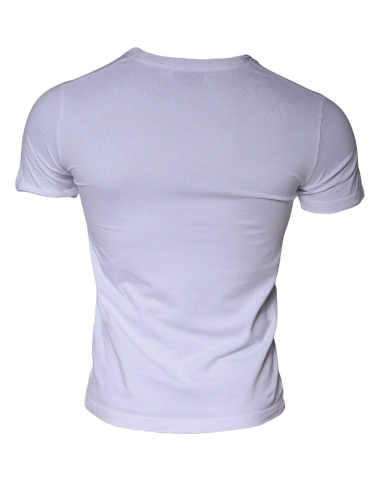 T-shirt col rond en coton blanc avec logo imprimé