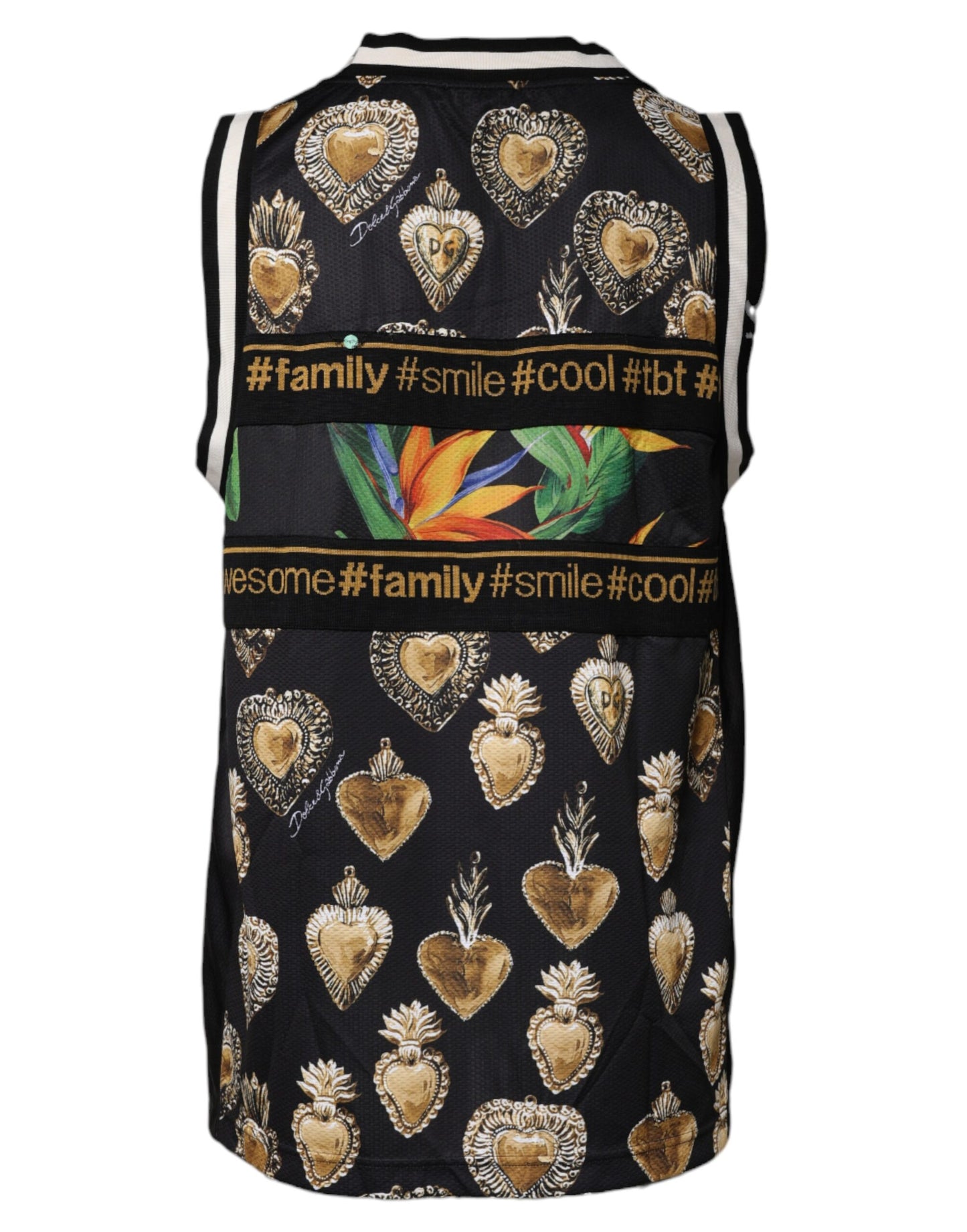 T-shirt sans manches tropical multicolore
