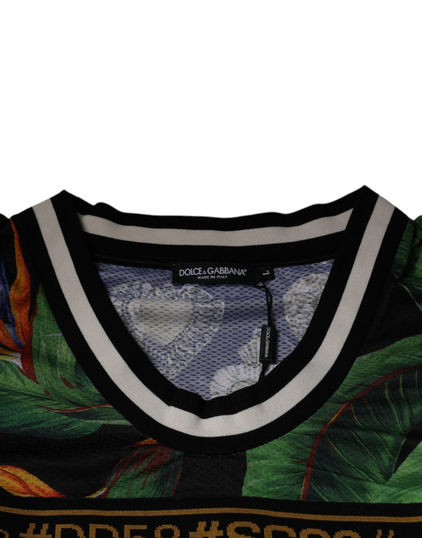 T-shirt sans manches tropical multicolore