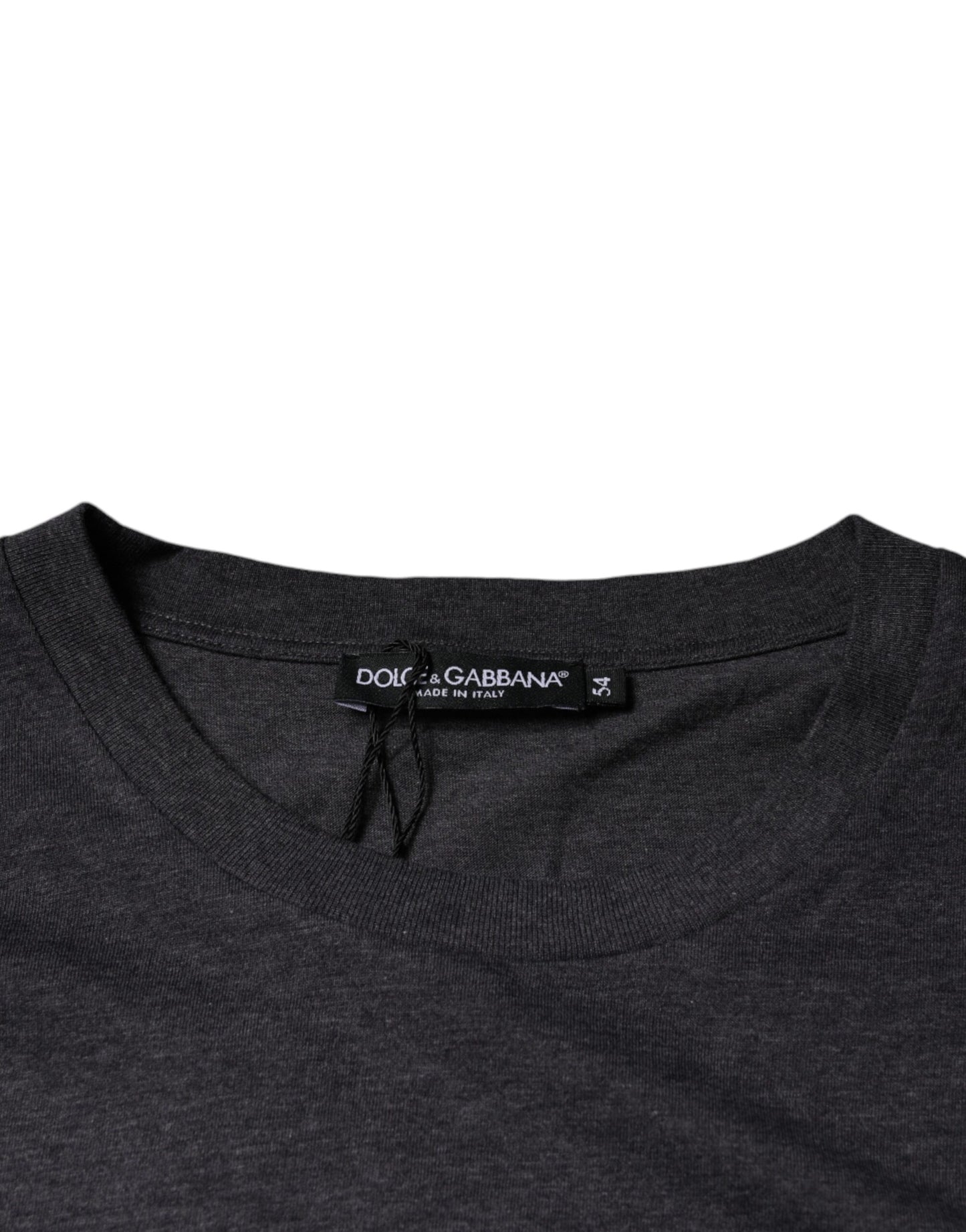 T-shirt ras du cou en coton gris avec logo