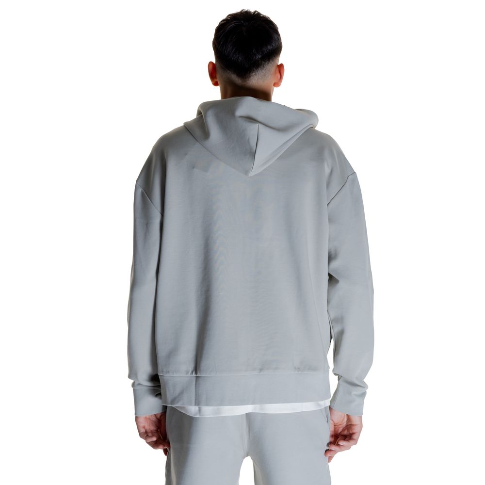 Sudadera con capucha de algodón gris