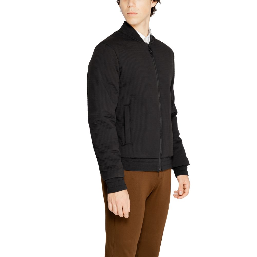 Black Polyester Jackets & Coat