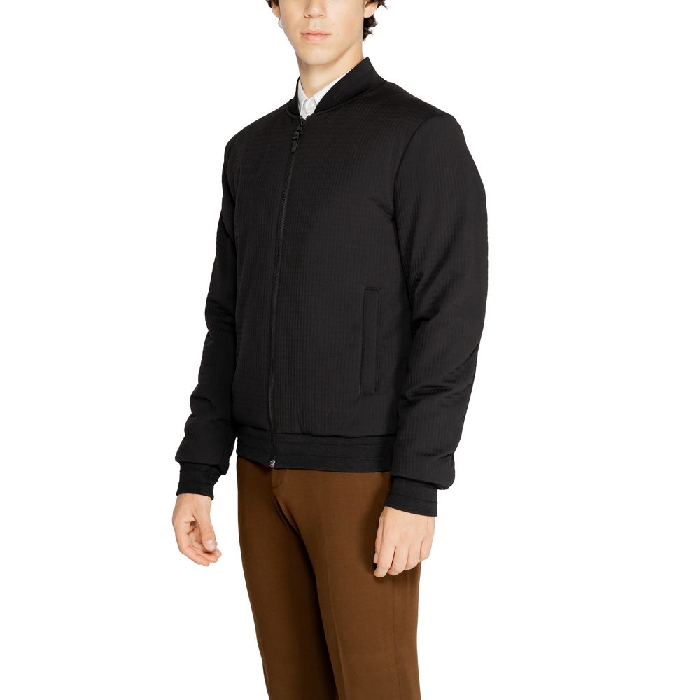 Black Polyester Jackets & Coat