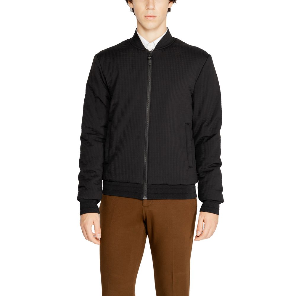 Black Polyester Jackets & Coat