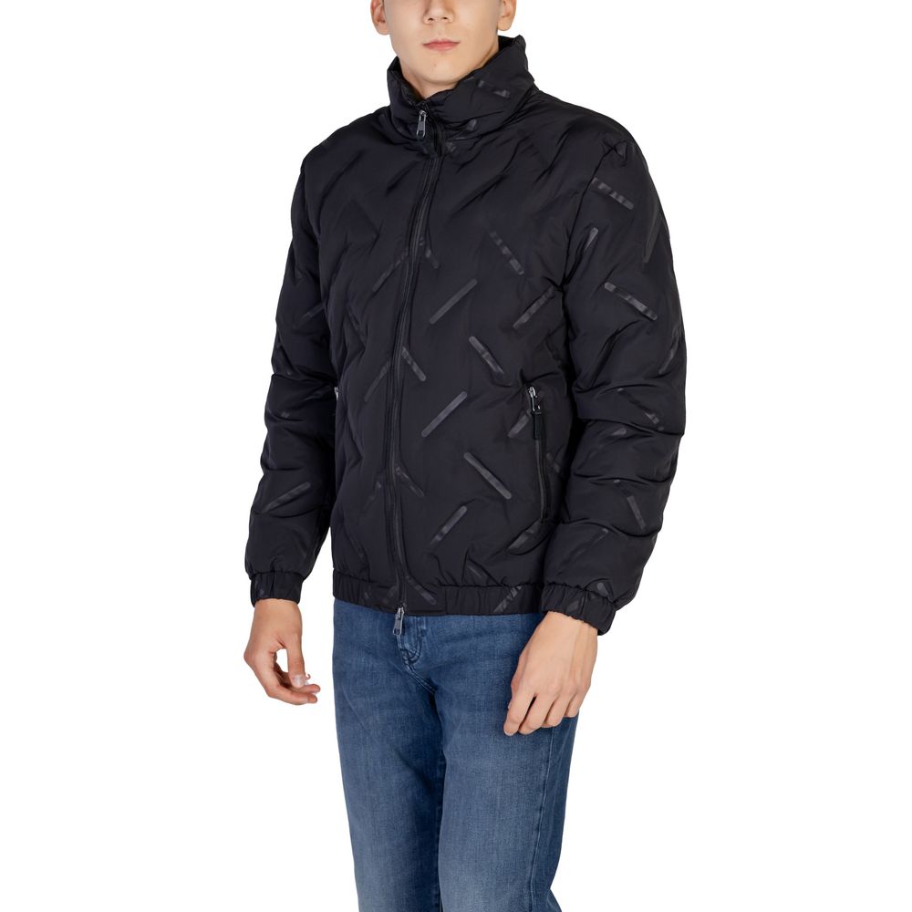 Black Polyester Jackets & Coat