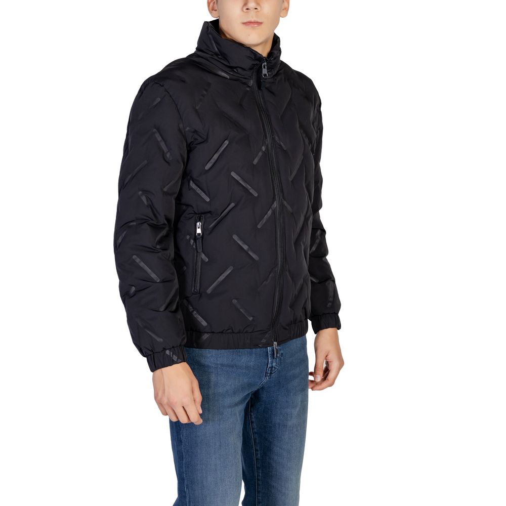 Black Polyester Jackets & Coat