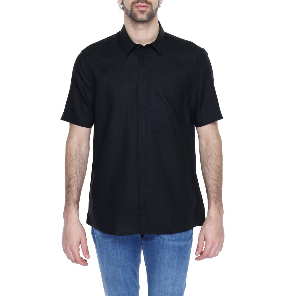 Black Linen Shortsleeve