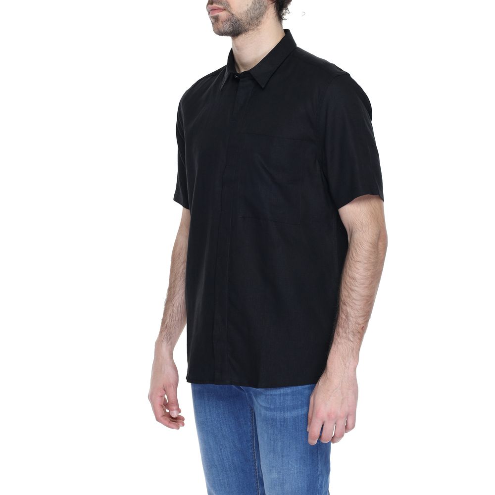 Black Linen Shortsleeve