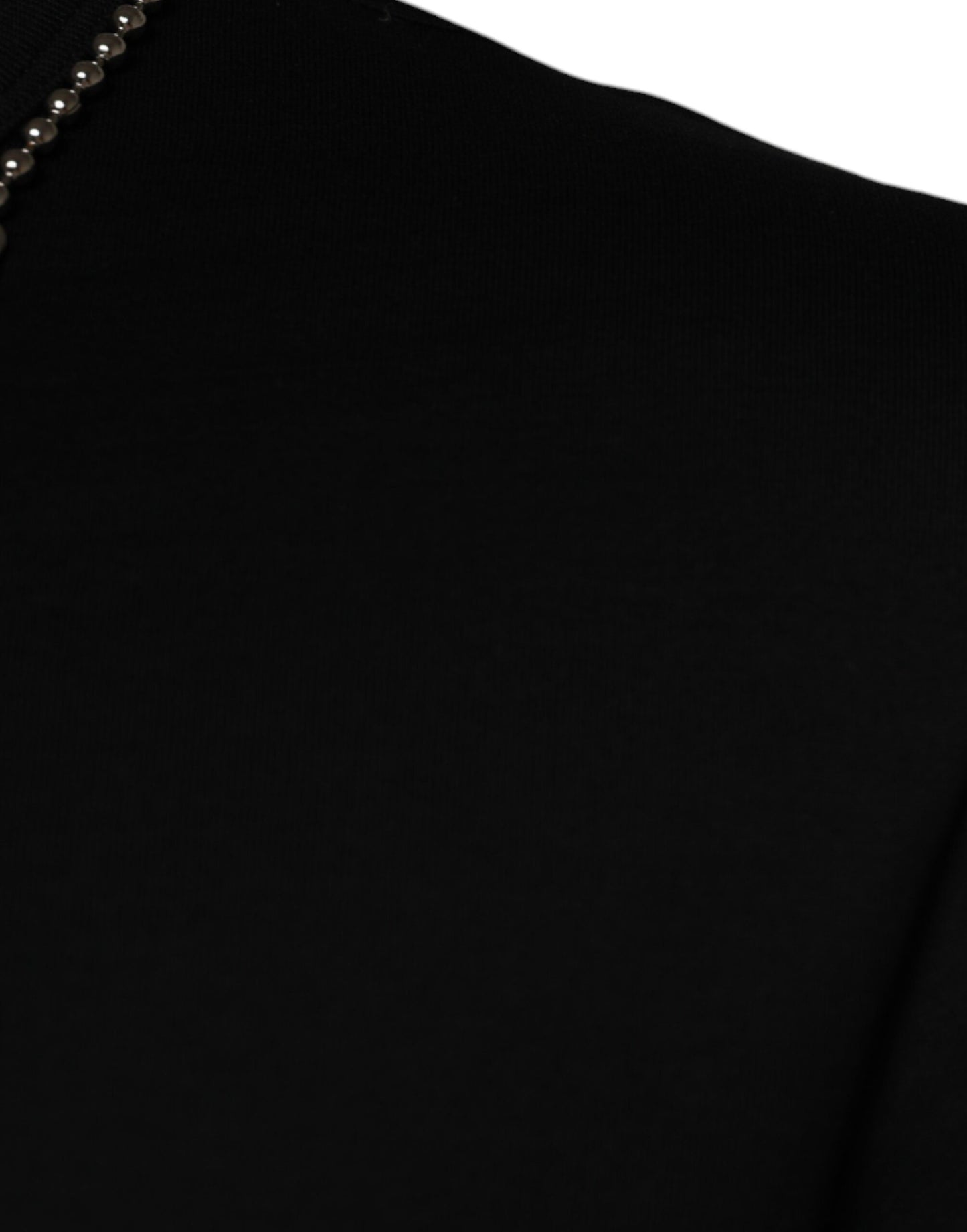 T-shirt en coton noir orné d'un collier
