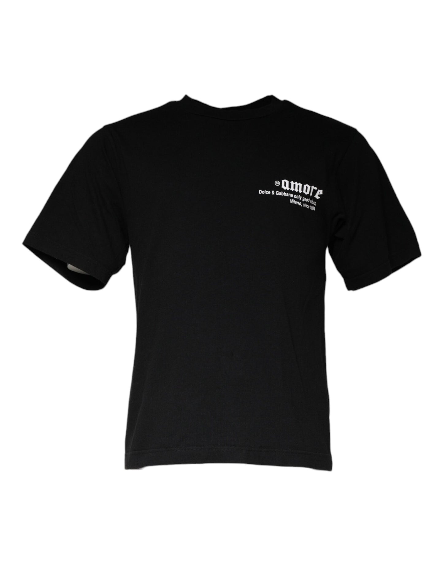 T-shirt ras du cou en coton imprimé Amore noir