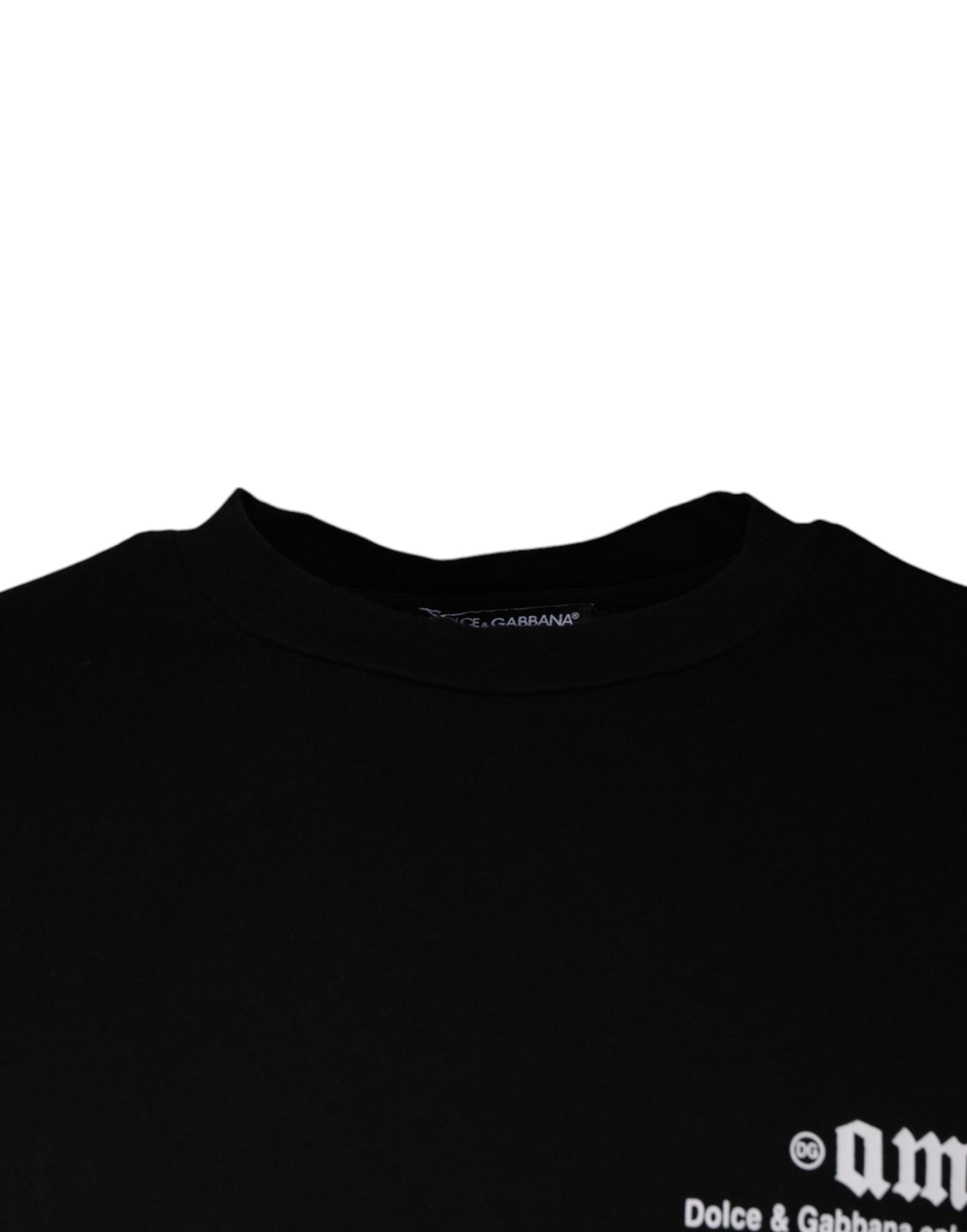T-shirt ras du cou en coton imprimé Amore noir
