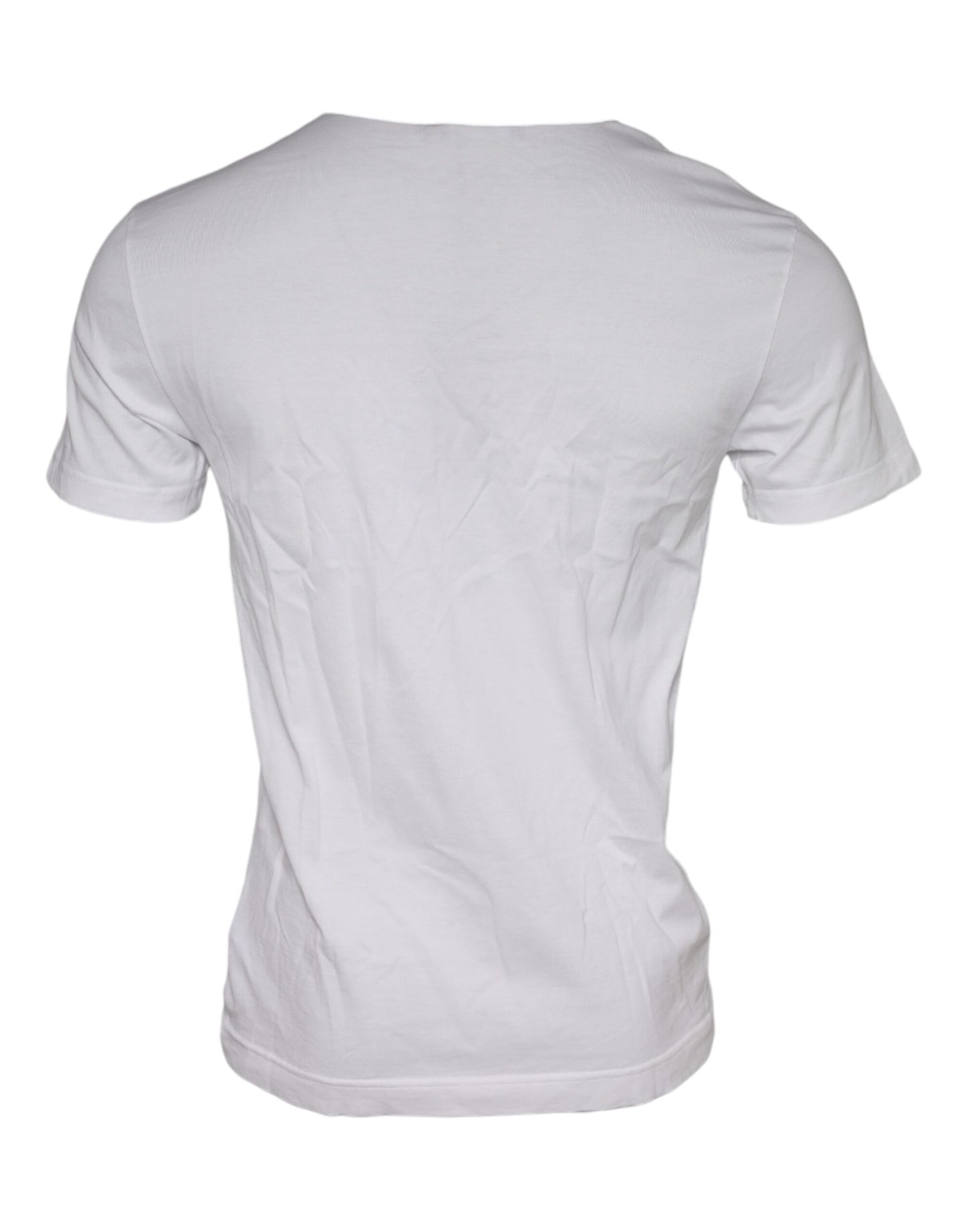 T-shirt col rond en coton blanc à imprimé graphique