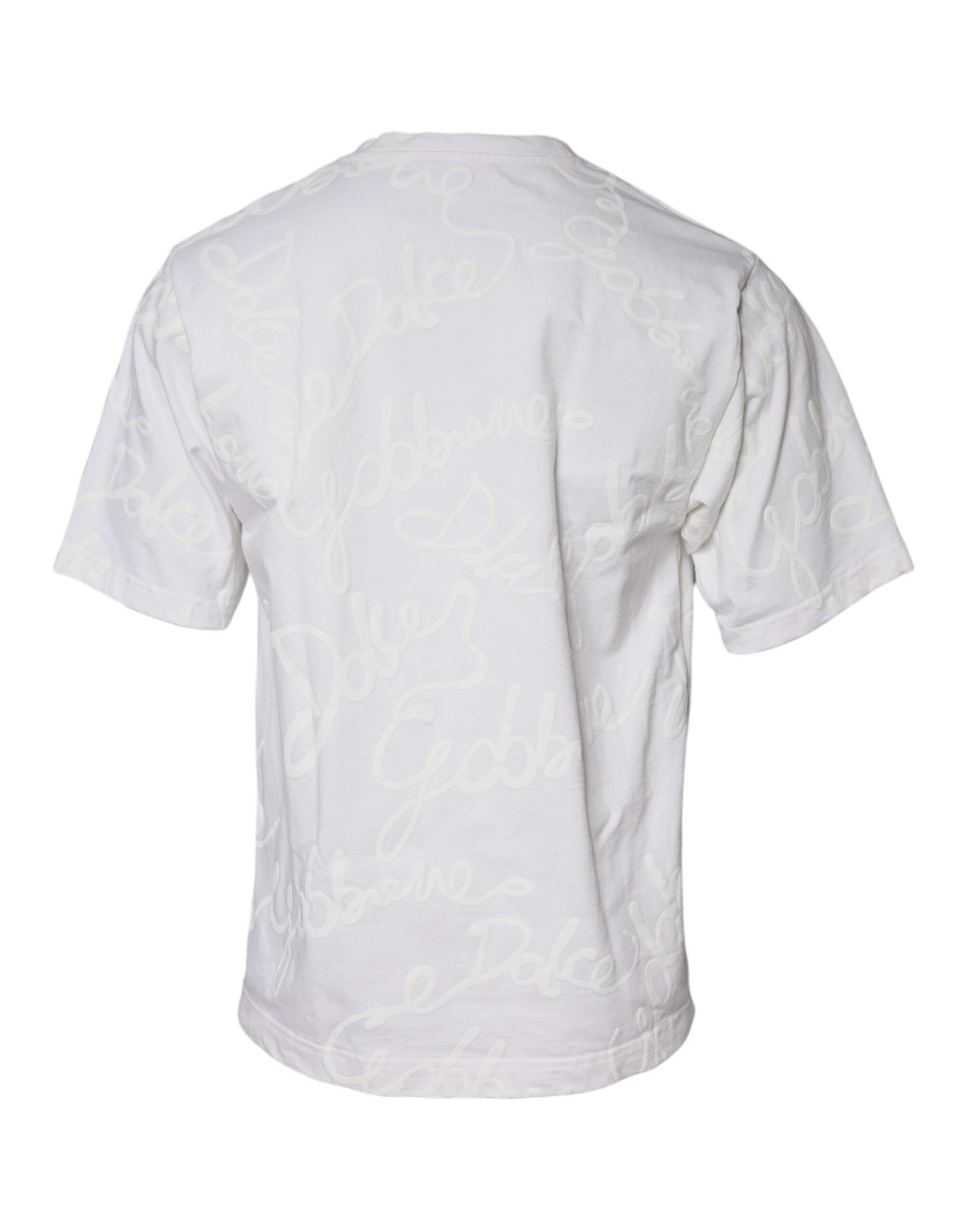 T-shirt col rond en coton blanc avec logo imprimé