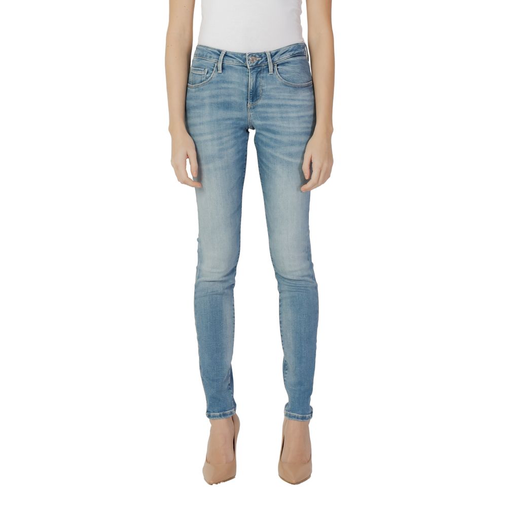 Jean skinny en coton bleu