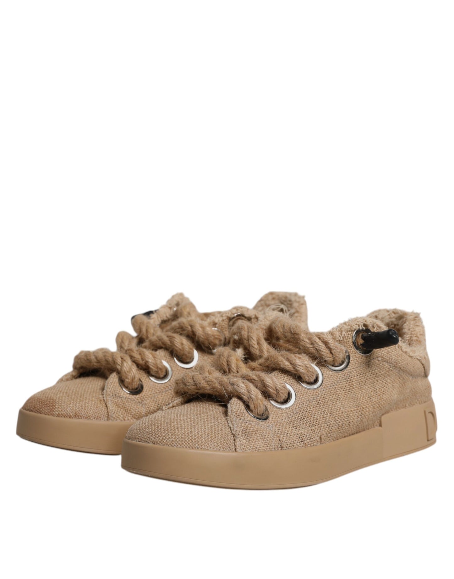 Baskets basses en toile de jute marron pour homme