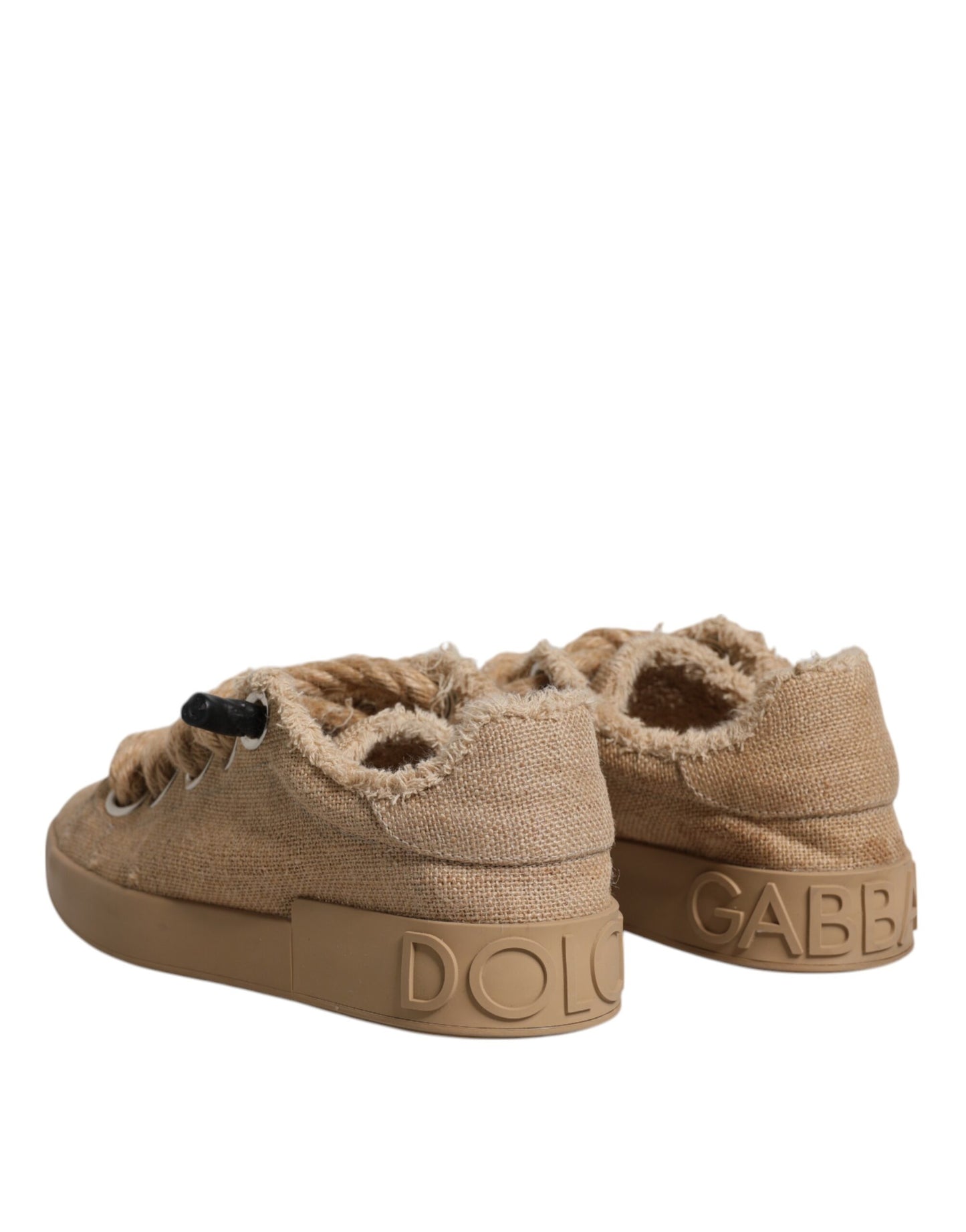 Baskets basses en toile de jute marron pour homme