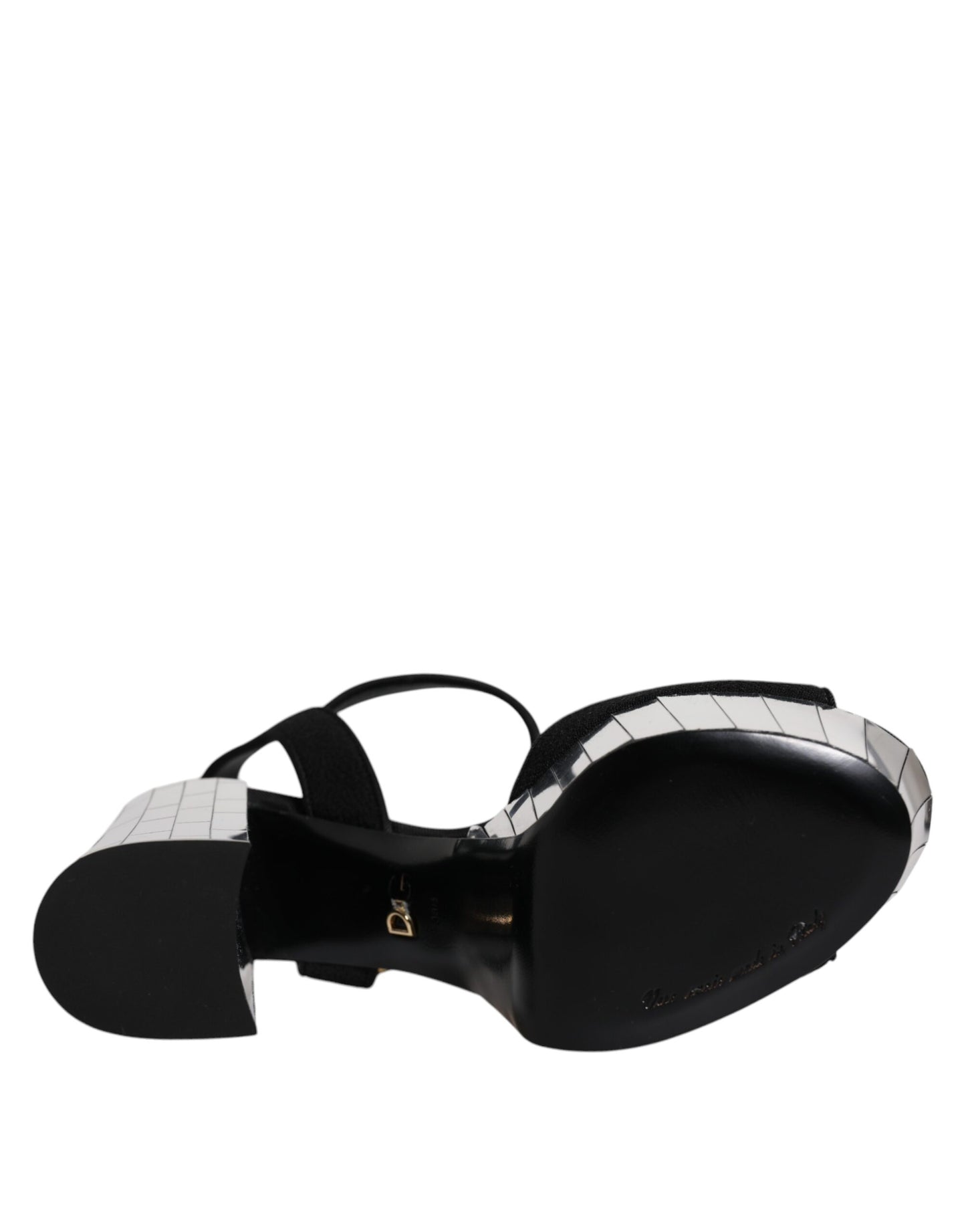Sandalias de plataforma con tacones de espejo negro